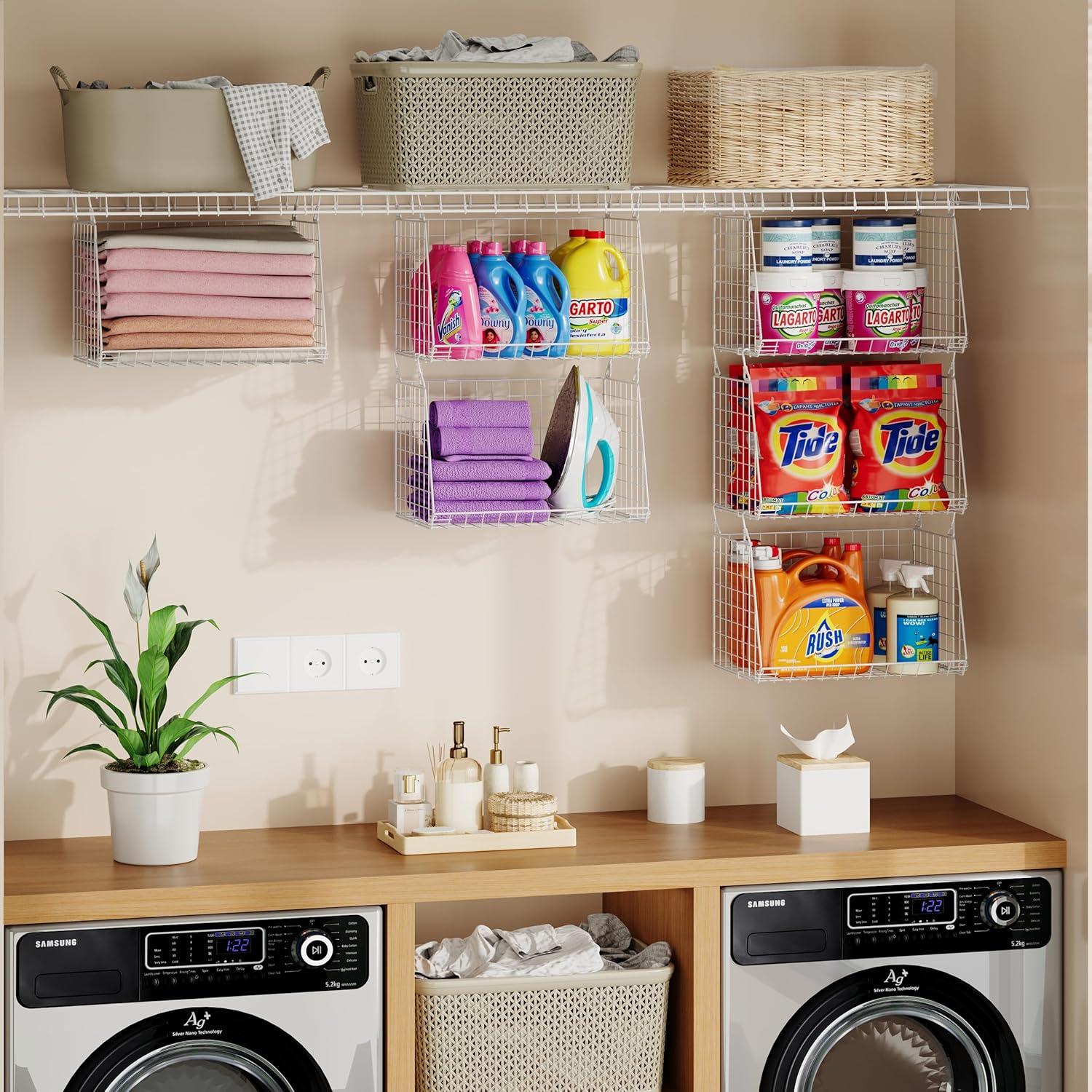 Cestas de Lavandería Colgantes Sonyabecca - 3 Unidades Plegables