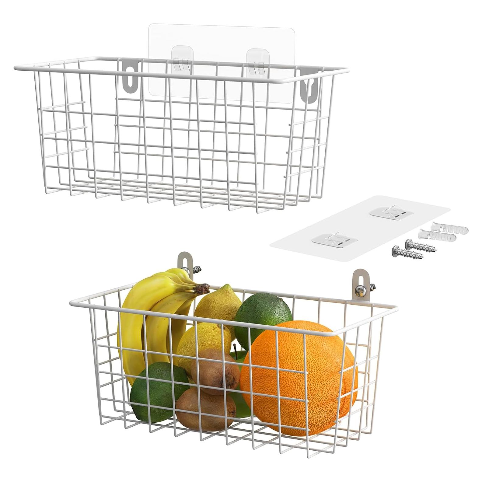 Cestas de Almacenamiento Colgantes MaraFansie 2 Pack Blanco