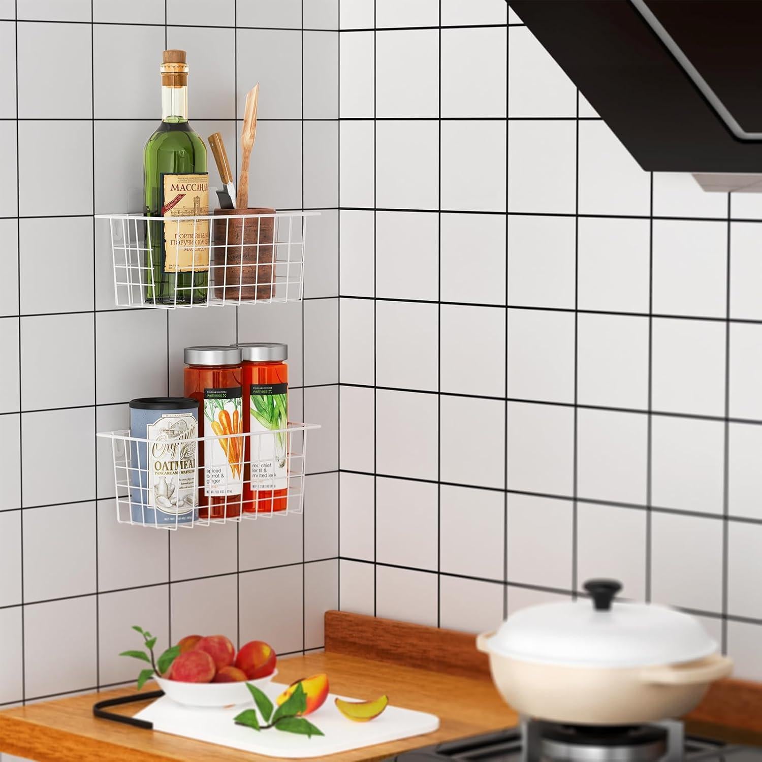 Cestas de Almacenamiento Colgantes MaraFansie 2 Pack Blanco