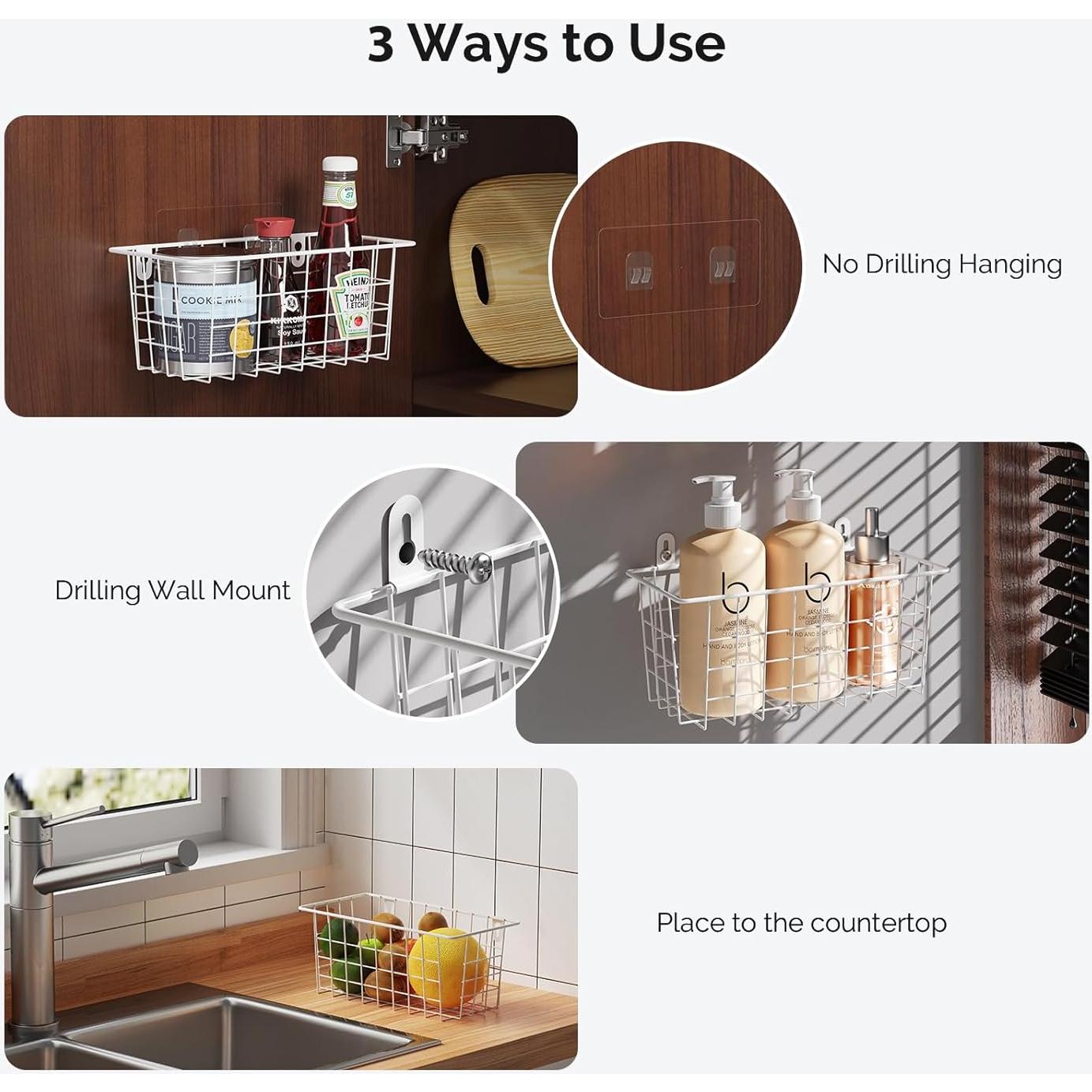 Cestas de Almacenamiento Colgantes MaraFansie 2 Pack Blanco