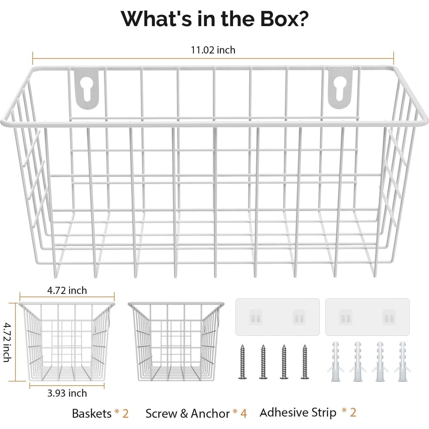 Cestas de Almacenamiento Colgantes MaraFansie 2 Pack Blanco