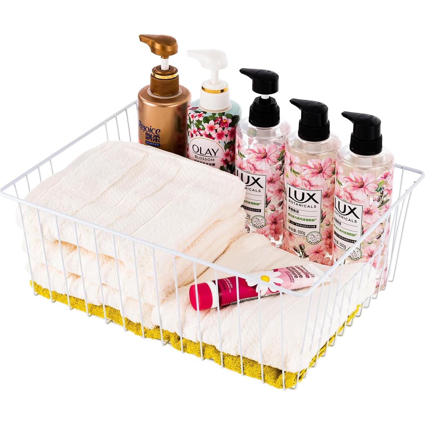 Cestas de Almacenamiento de Alambre para Congelador - 3 Piezas Blancas