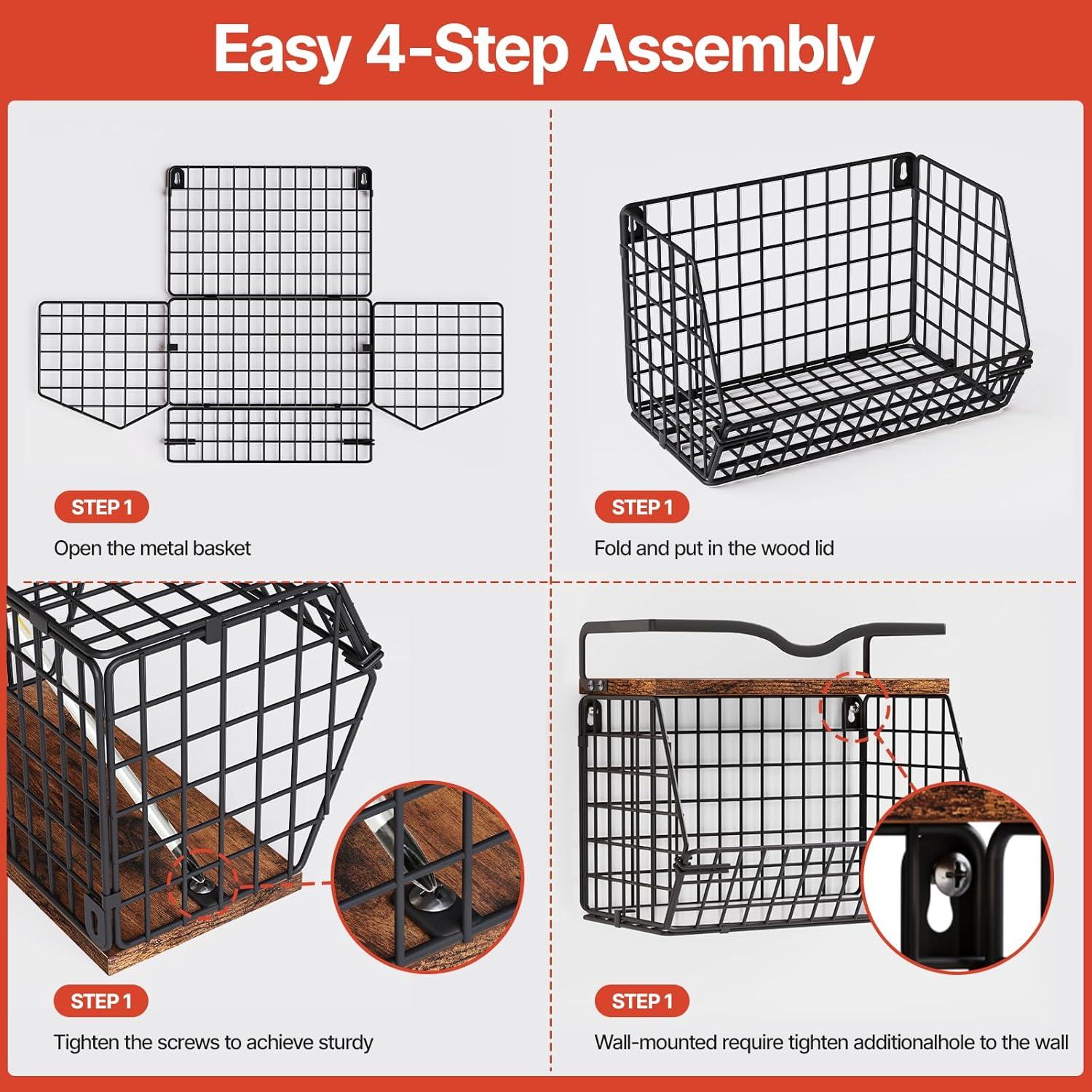 Cestas colgantes de frutas Nathomaim - 2 unidades apilables
