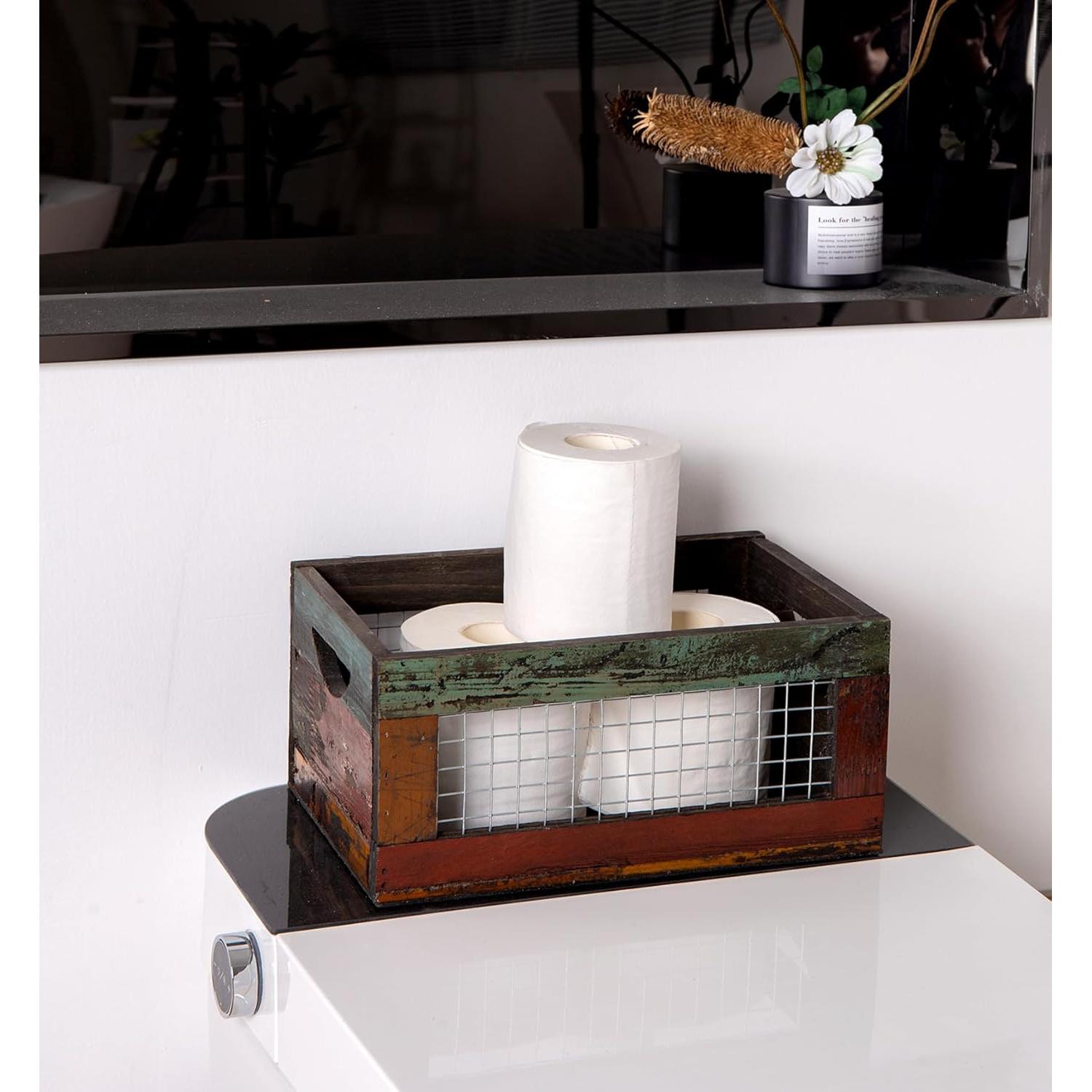 Conjunto de 3 Cajas de Madera Rústicas TIMRIS - Almacenamiento