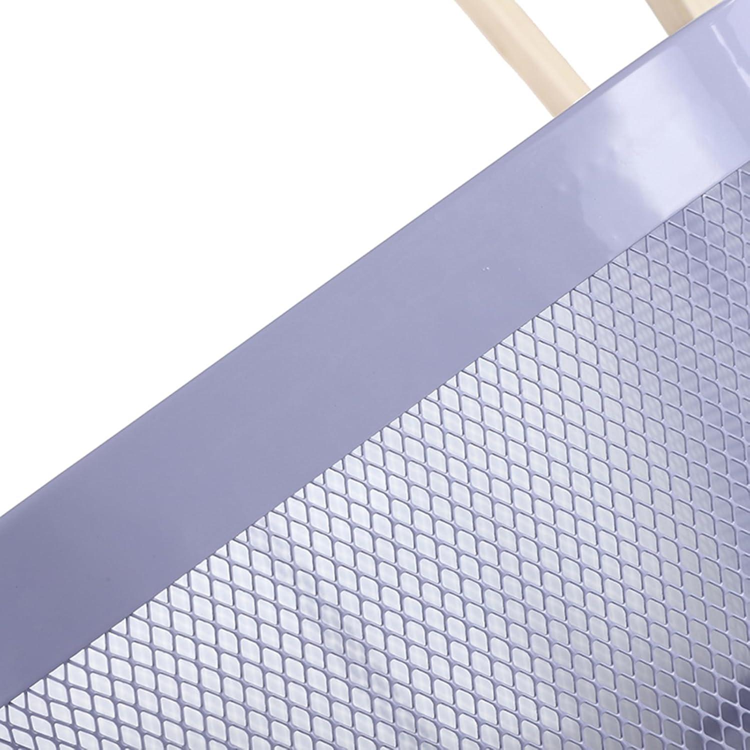 Cesta de Malla de Metal AJIODA con Mango de Bambú 25x26x18 cm