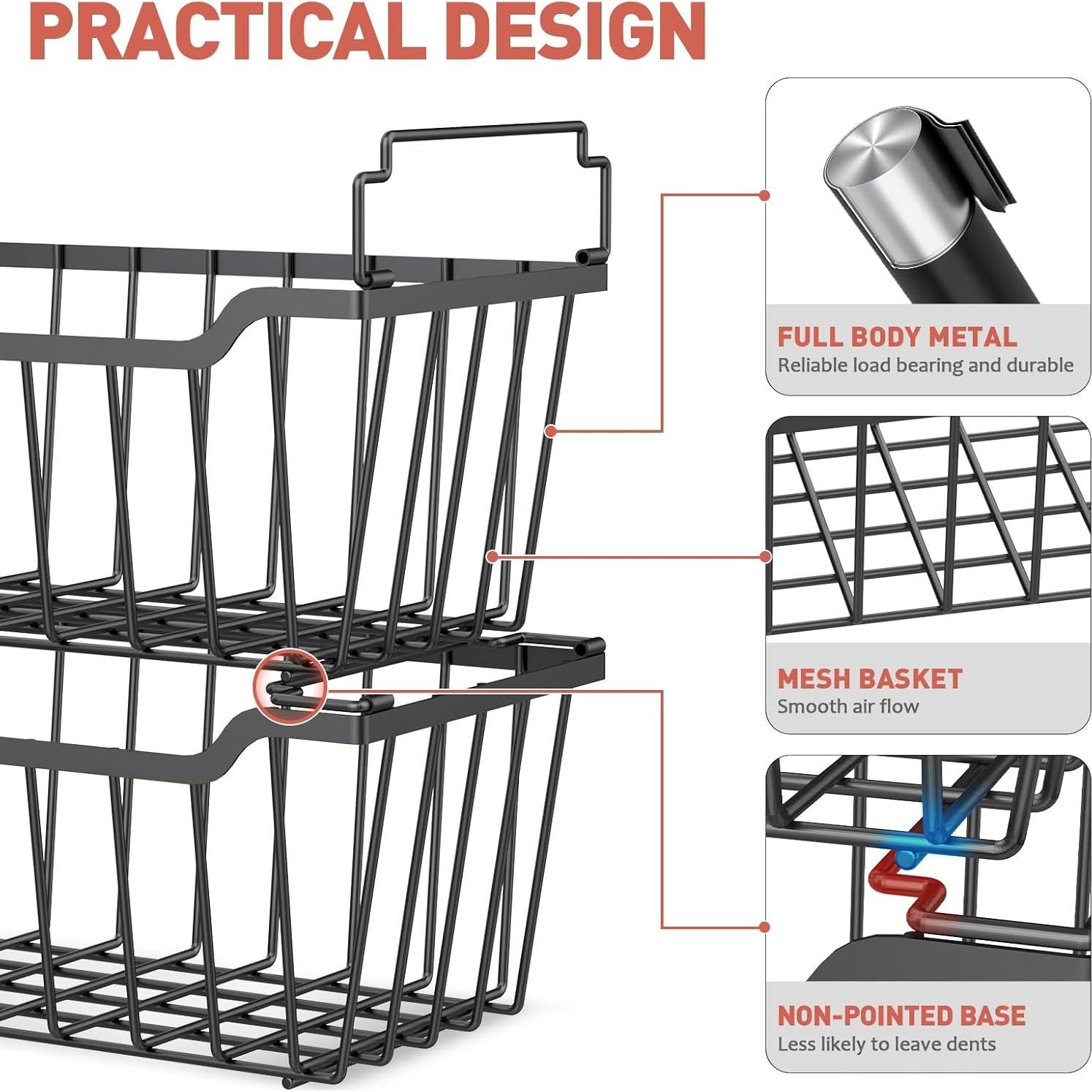 Cestas Organizadoras de Congelador Goovilla 4 Piezas 40.5x21.5x19.5cm