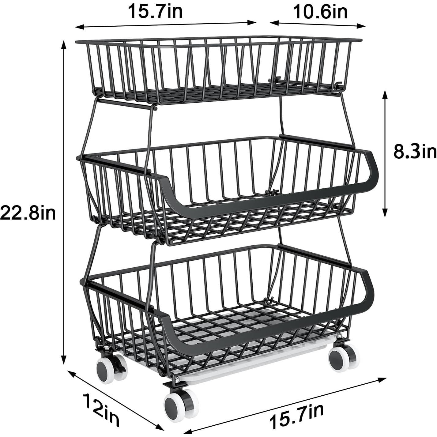 Carrito Organizador de Alacena Mchoter 3 Niveles con Ruedas