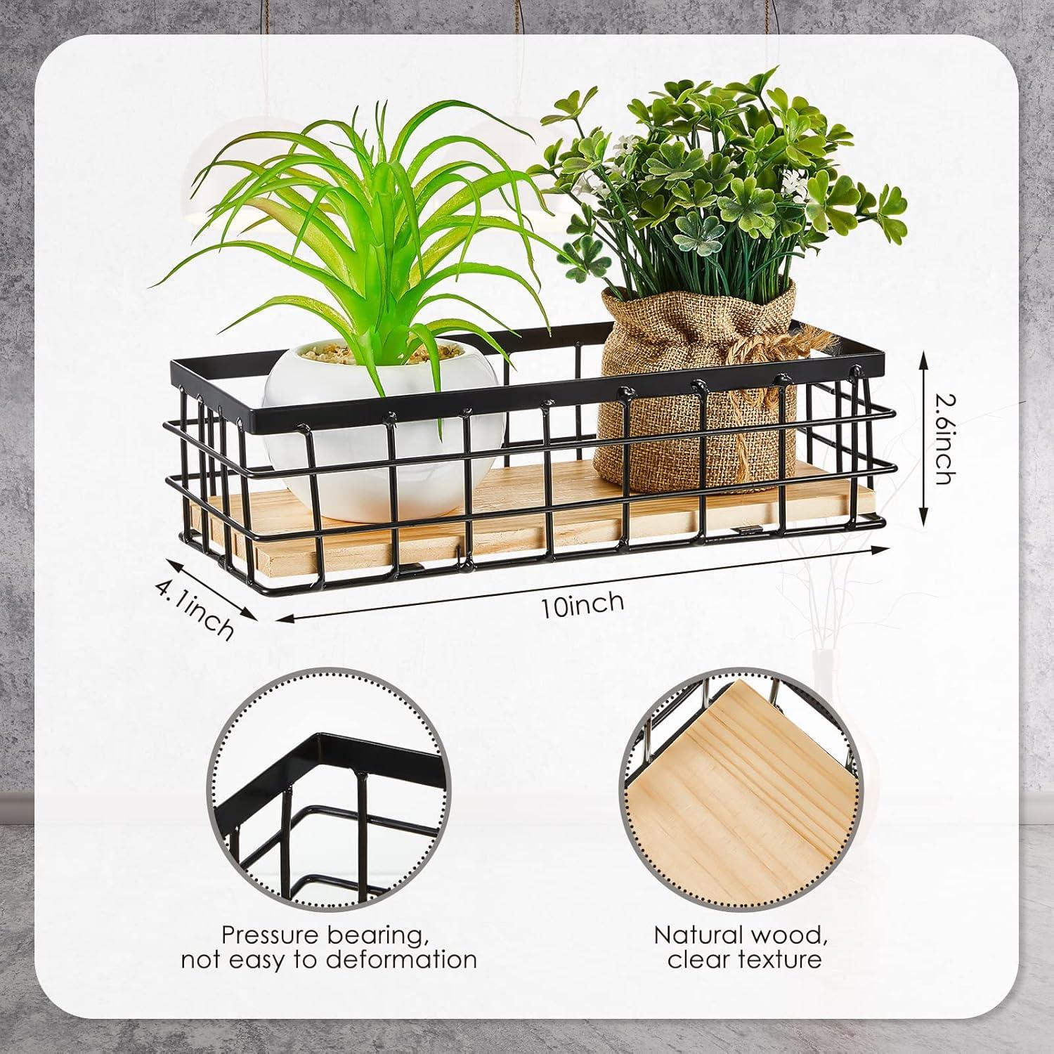 Cestas de Almacenamiento Funrous 2 Pcs Metal Negro 25x10x7cm