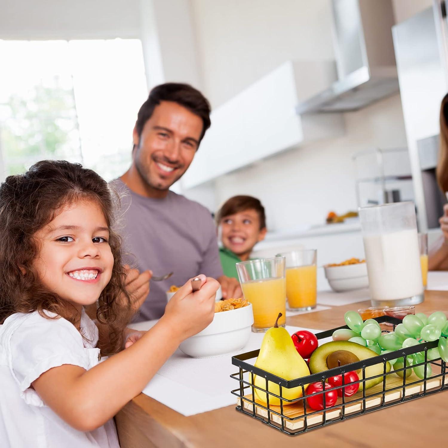 Cestas de Almacenamiento Funrous 2 Pcs Metal Negro 25x10x7cm