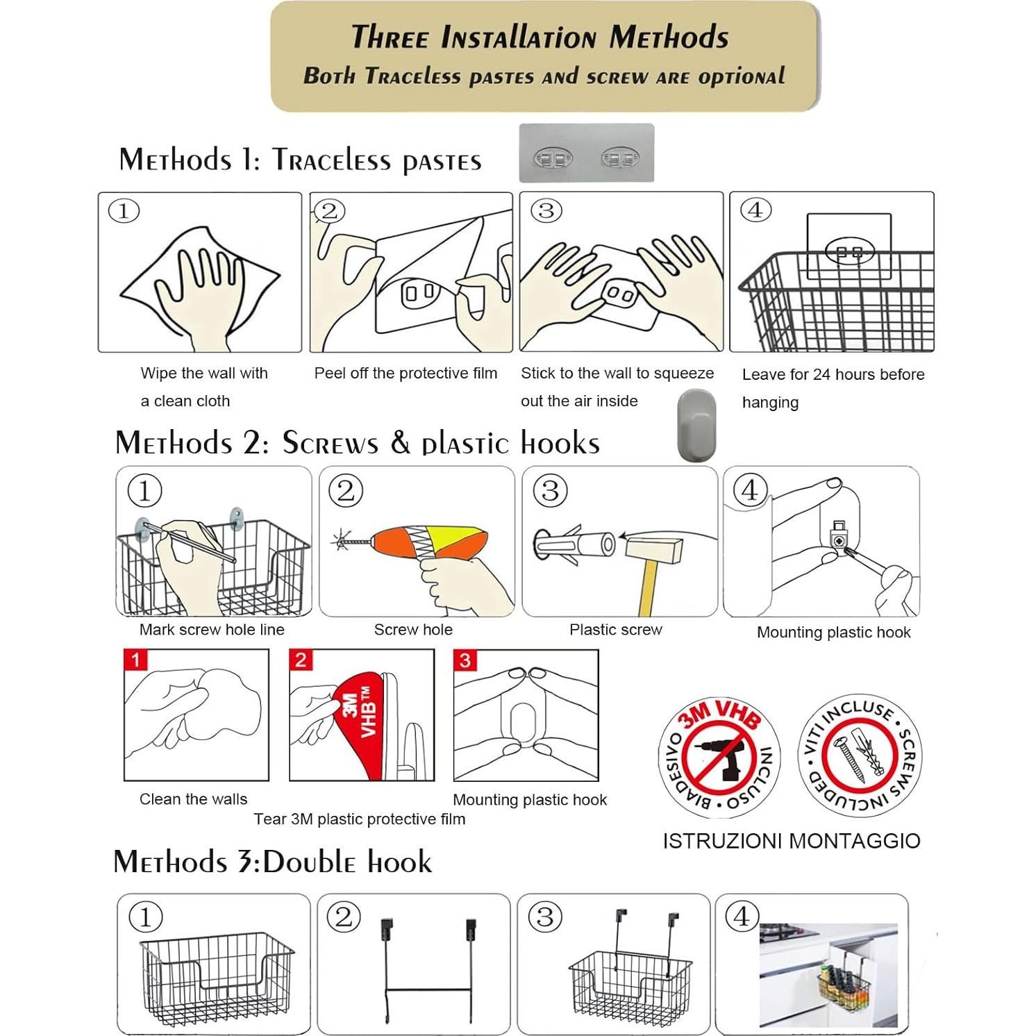 Cesta de Almacenamiento de Alambre JUNCHU CHERRY 2 Piezas Blanca
