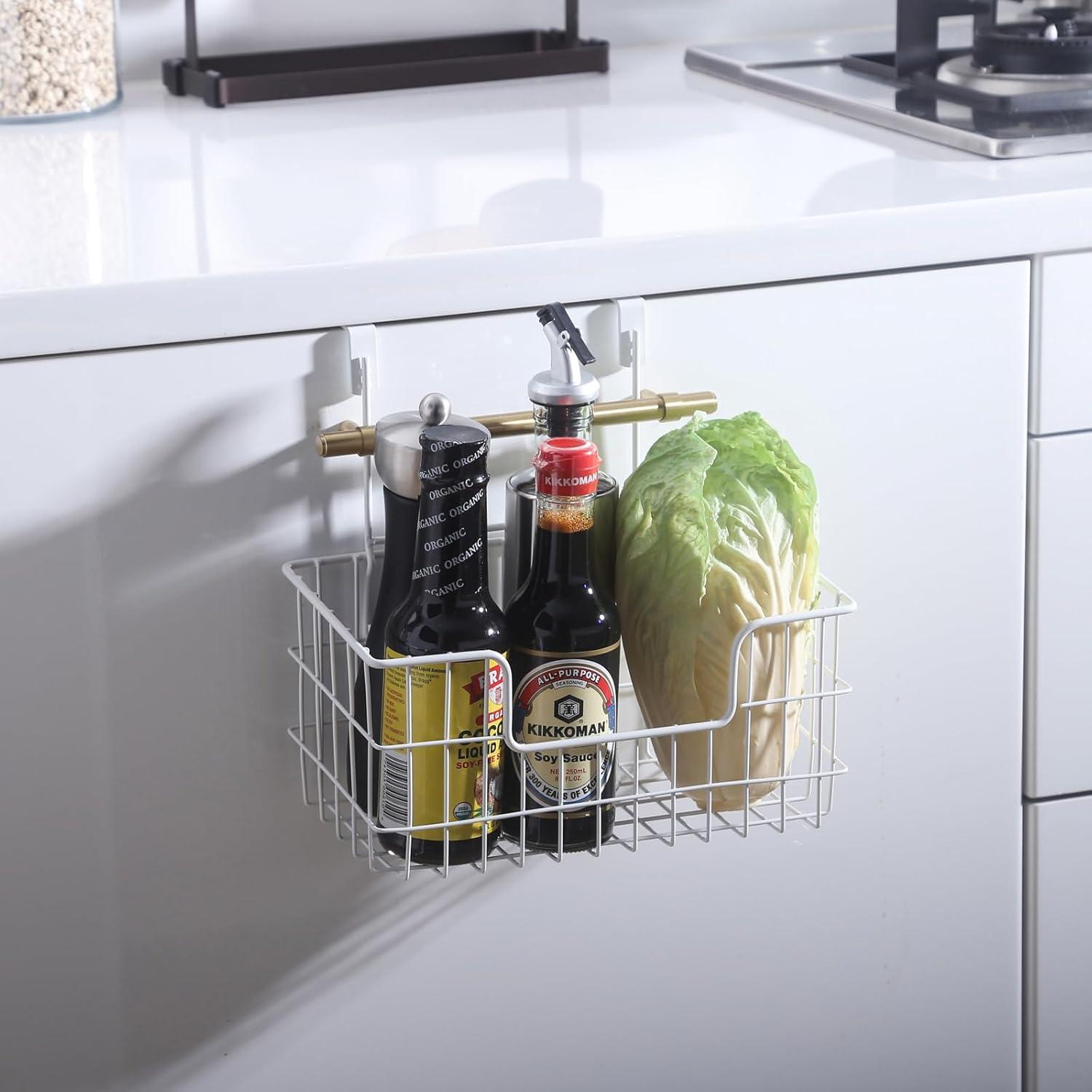 Cesta de Almacenamiento de Alambre JUNCHU CHERRY 2 Piezas Blanca