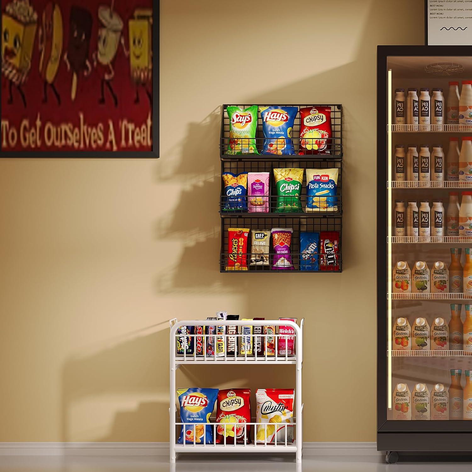 Organizador de Snacks X-cosrack 3 Niveles Pared Metal Negro