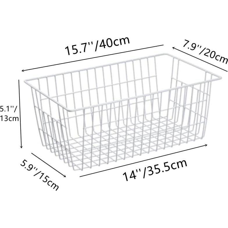 Cesta de Almacenamiento de Alambre Blitzlabs Set de 2 Blanco 39.9x20.1x13cm