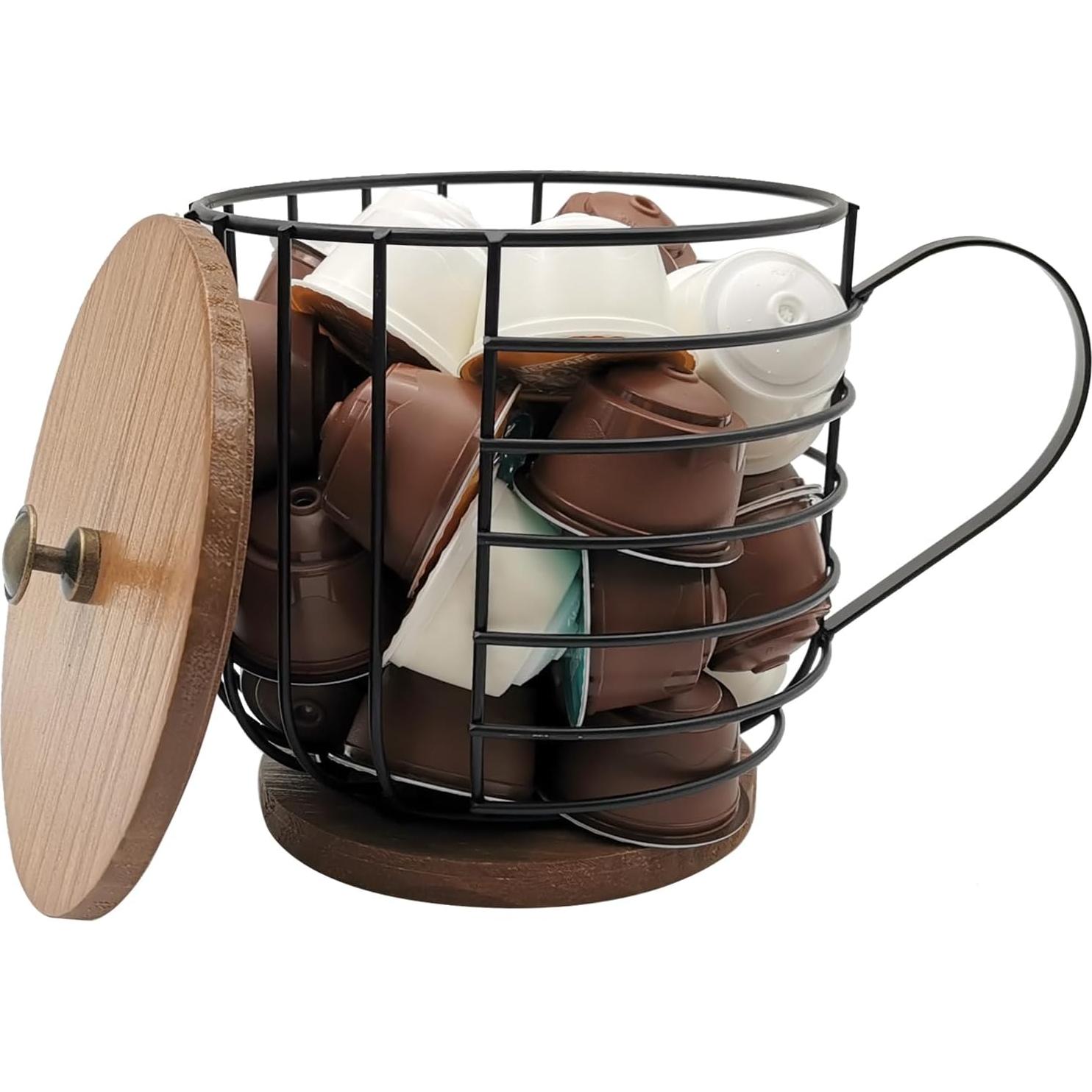 Cesta de Almacenamiento de Alambre MFBJXC con Tapa Negra