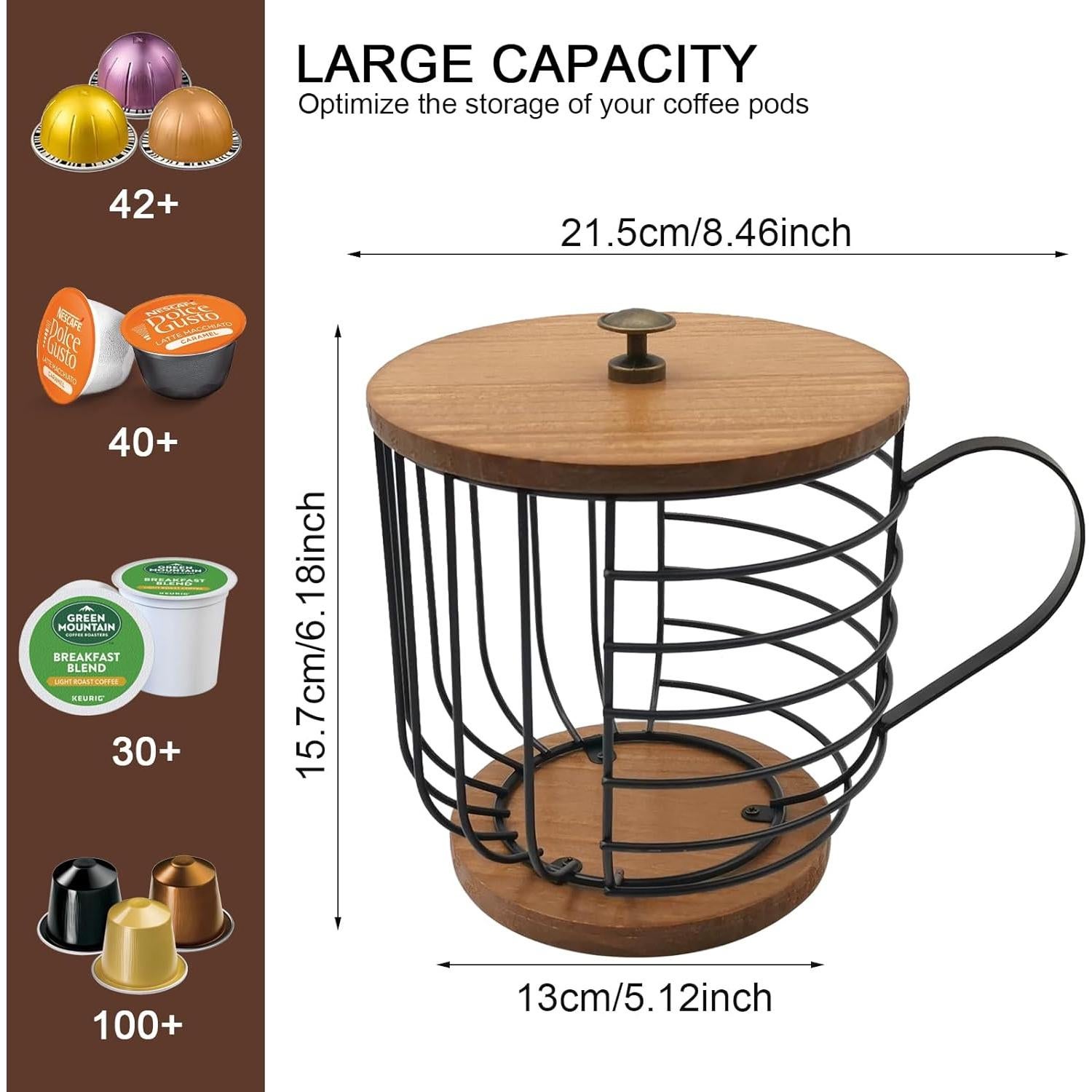 Cesta de Almacenamiento de Alambre MFBJXC con Tapa Negra