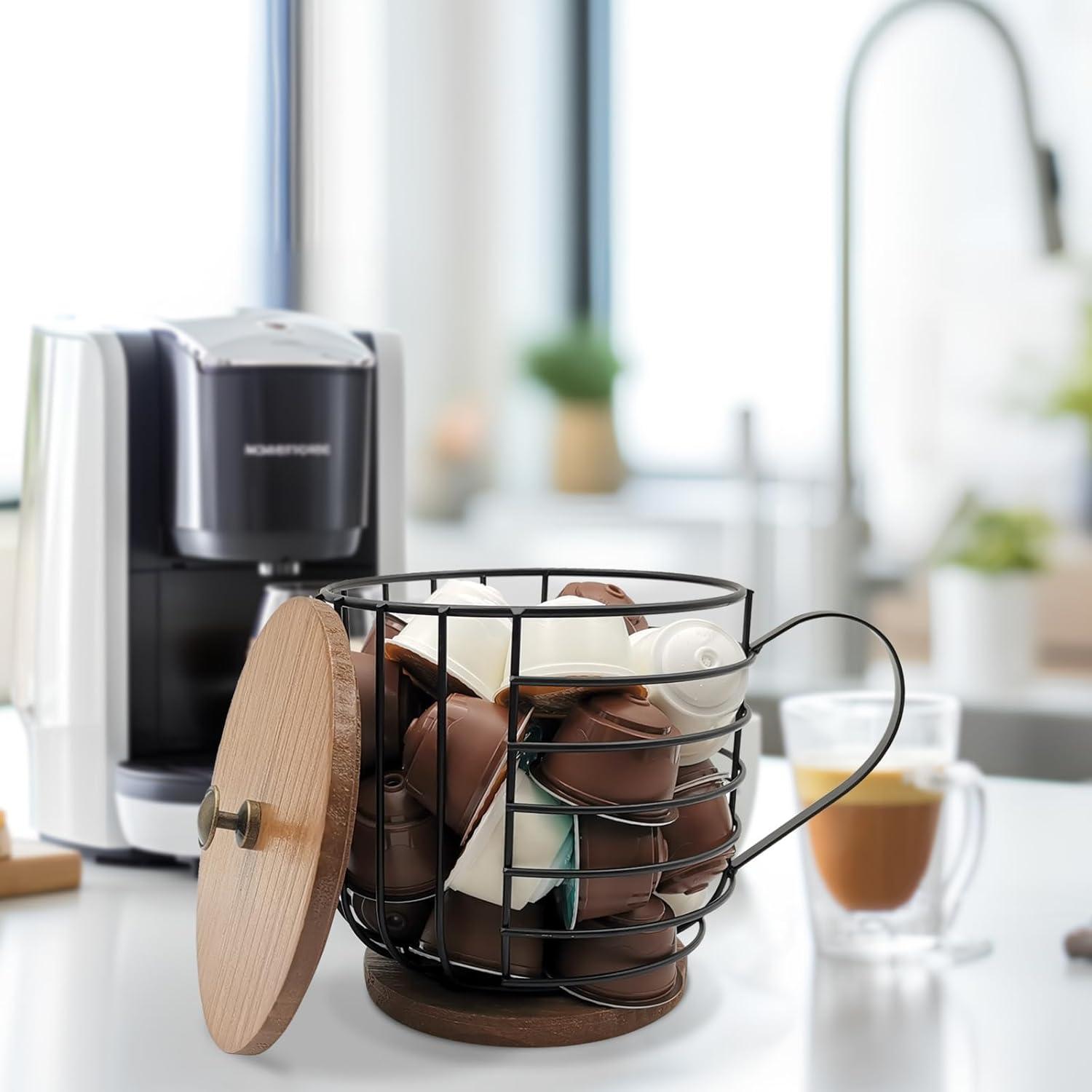 Cesta de Almacenamiento de Alambre MFBJXC con Tapa Negra