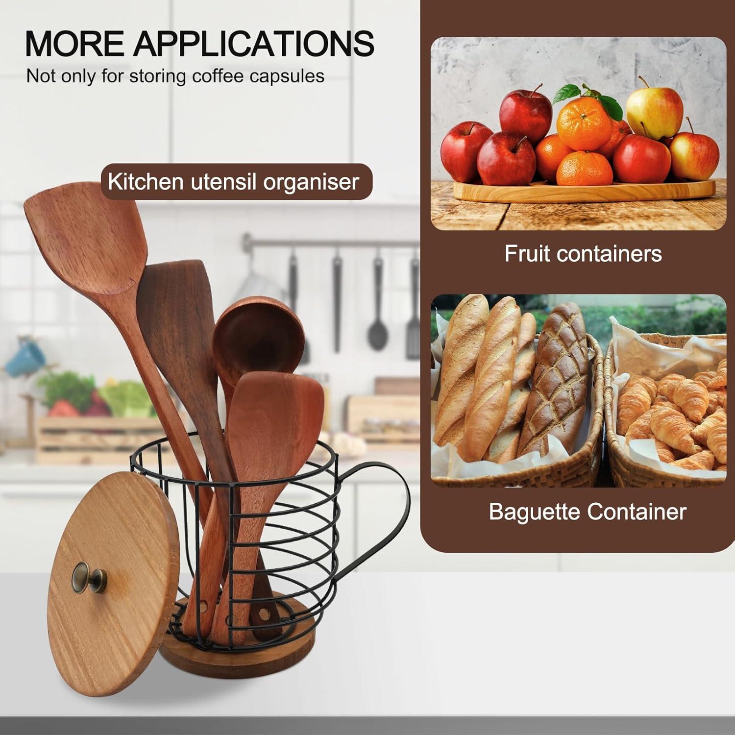 Cesta de Almacenamiento de Alambre MFBJXC con Tapa Negra