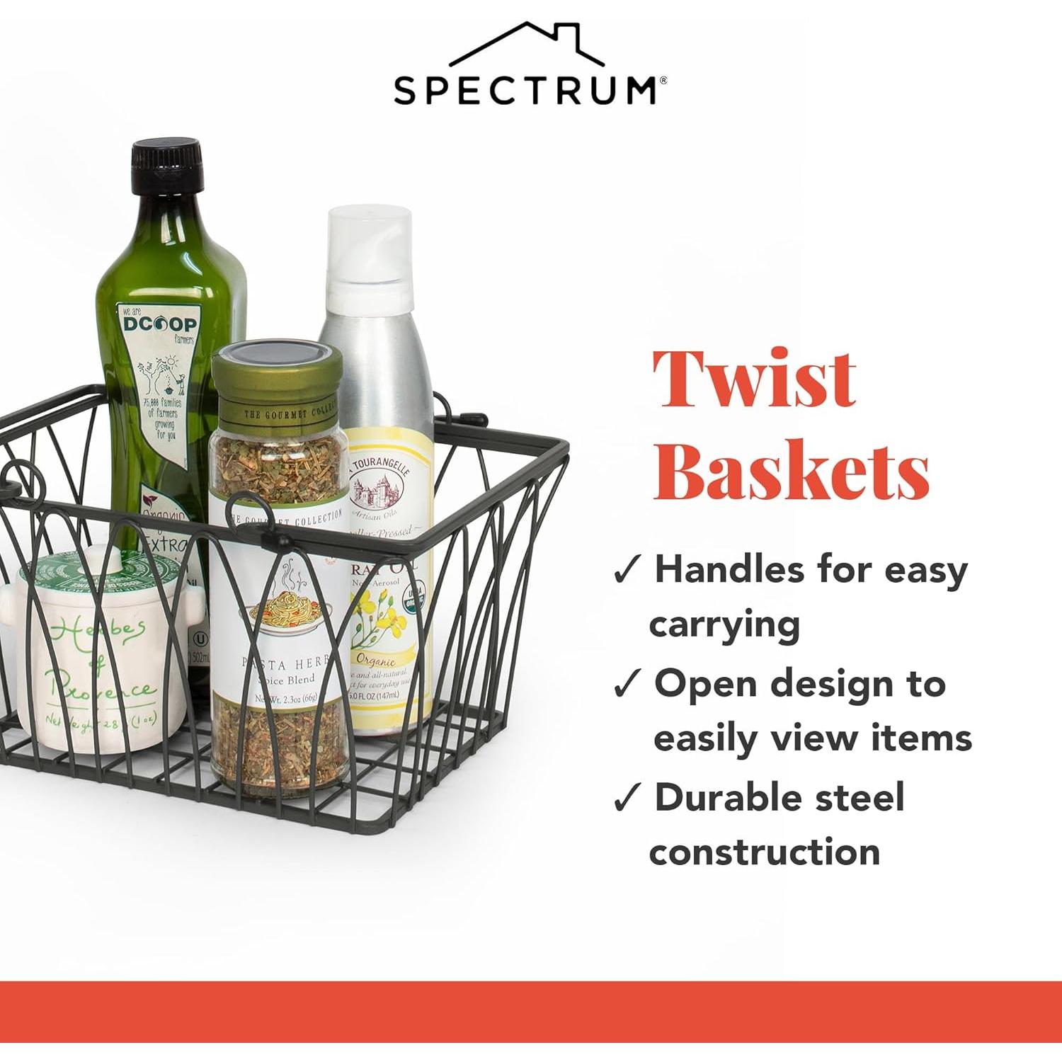 Cesta de Almacenamiento Twist Spectrum - Gris Industrial 35.6x21.6 cm