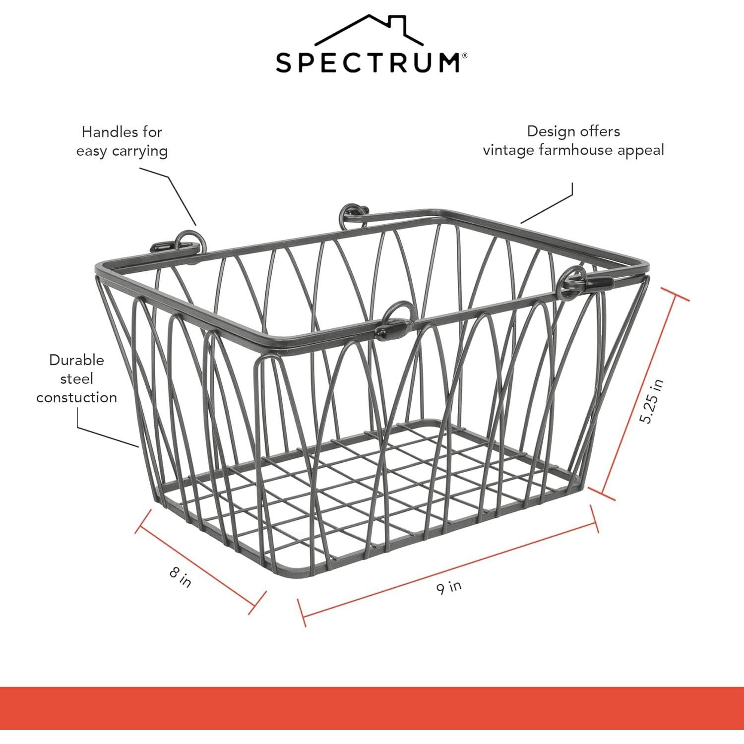 Cesta de Almacenamiento Twist Spectrum - Gris Industrial 35.6x21.6 cm