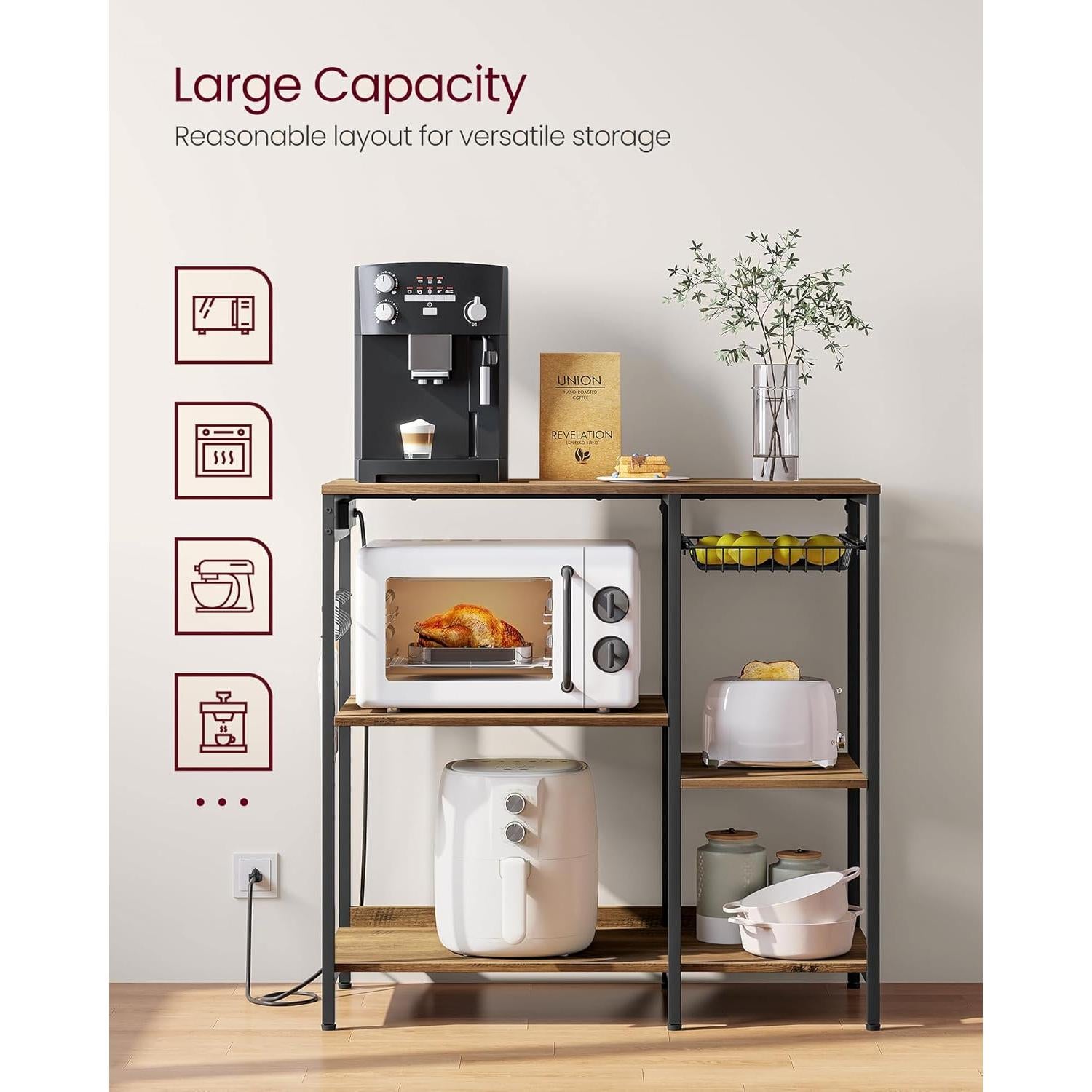 Estante de Panadero VASAGLE con Toma de Corriente 40x90 cm