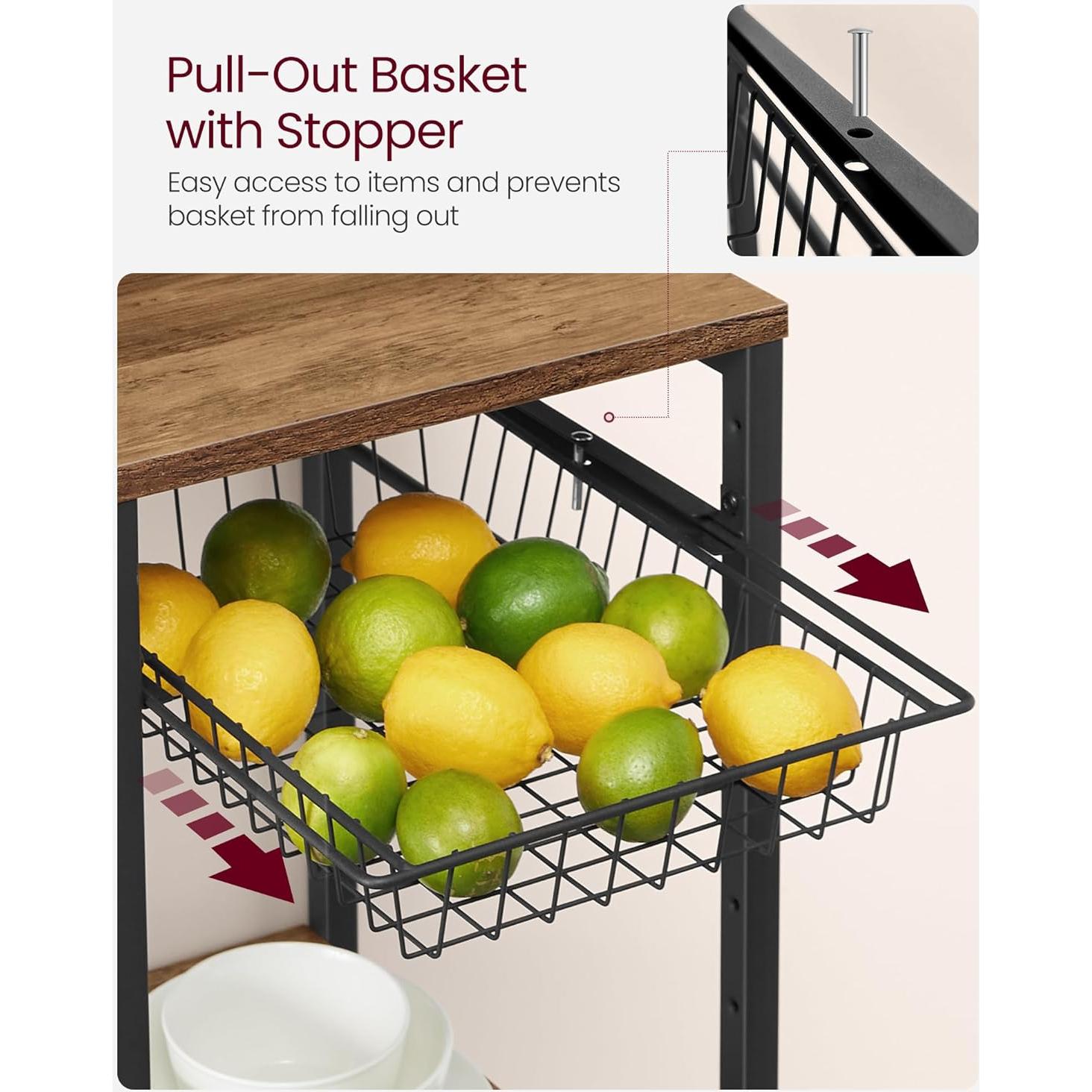 Estante de Panadero VASAGLE con Toma de Corriente 40x90 cm