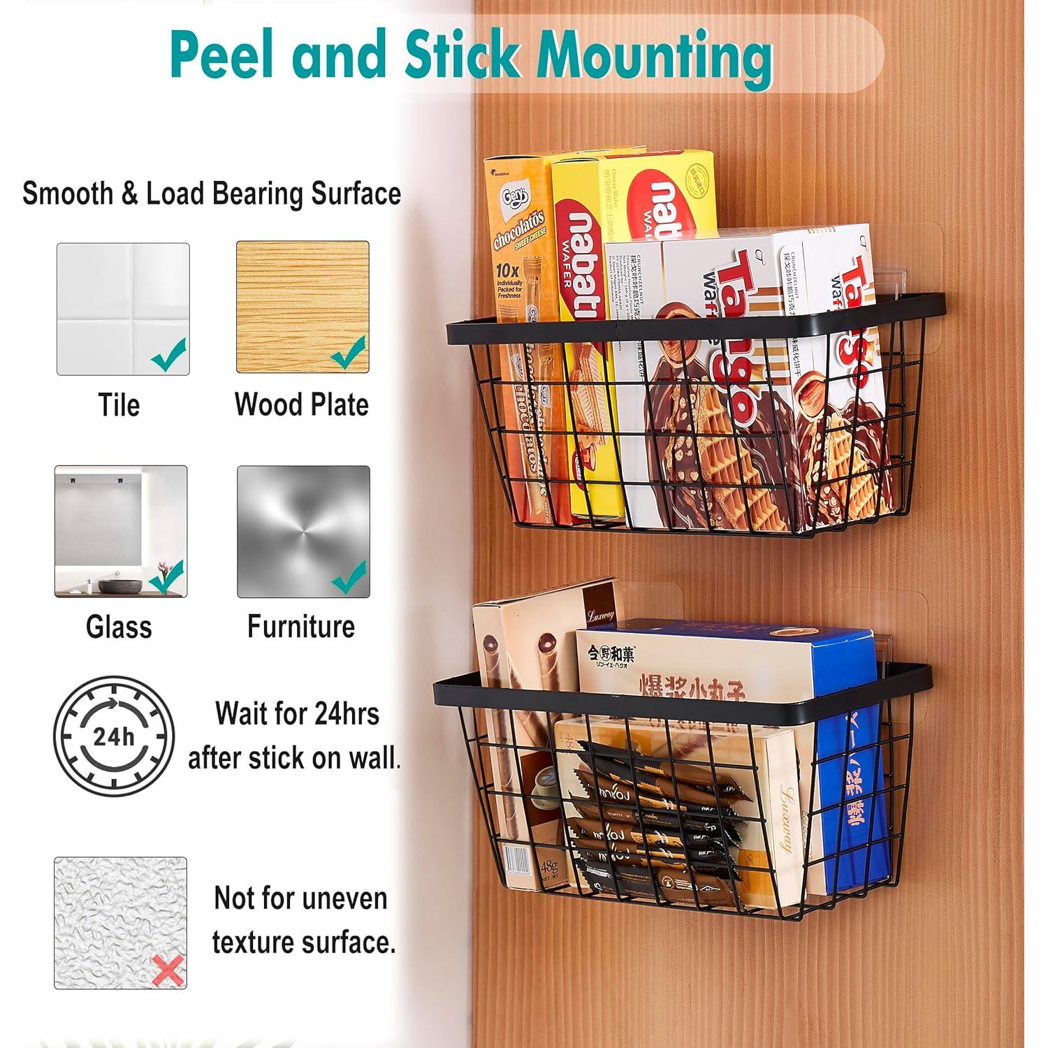 Juego de 2 Cestas Negras LIGHT DUST para Pared - Organizador de Alambre