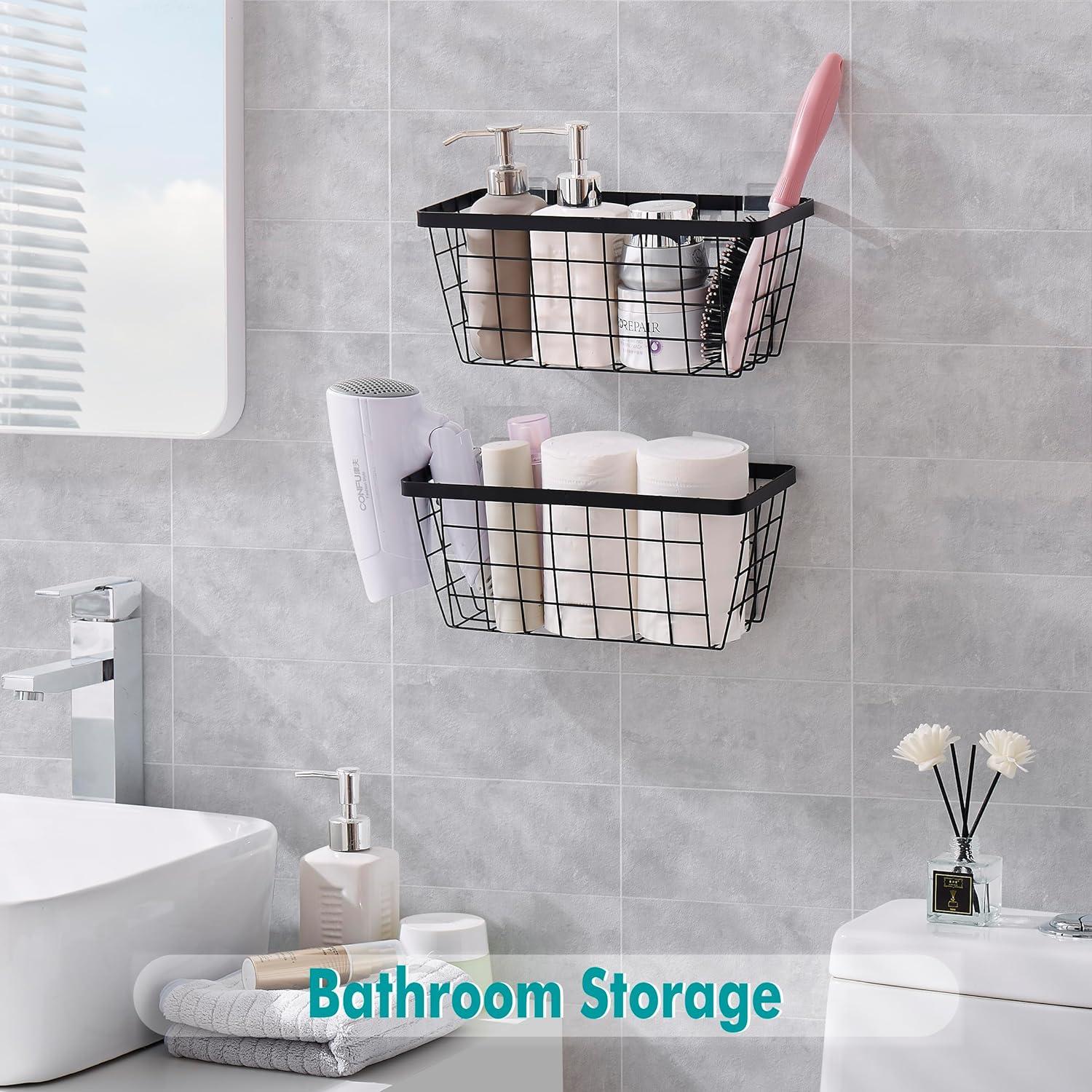 Juego de 2 Cestas Negras LIGHT DUST para Pared - Organizador de Alambre