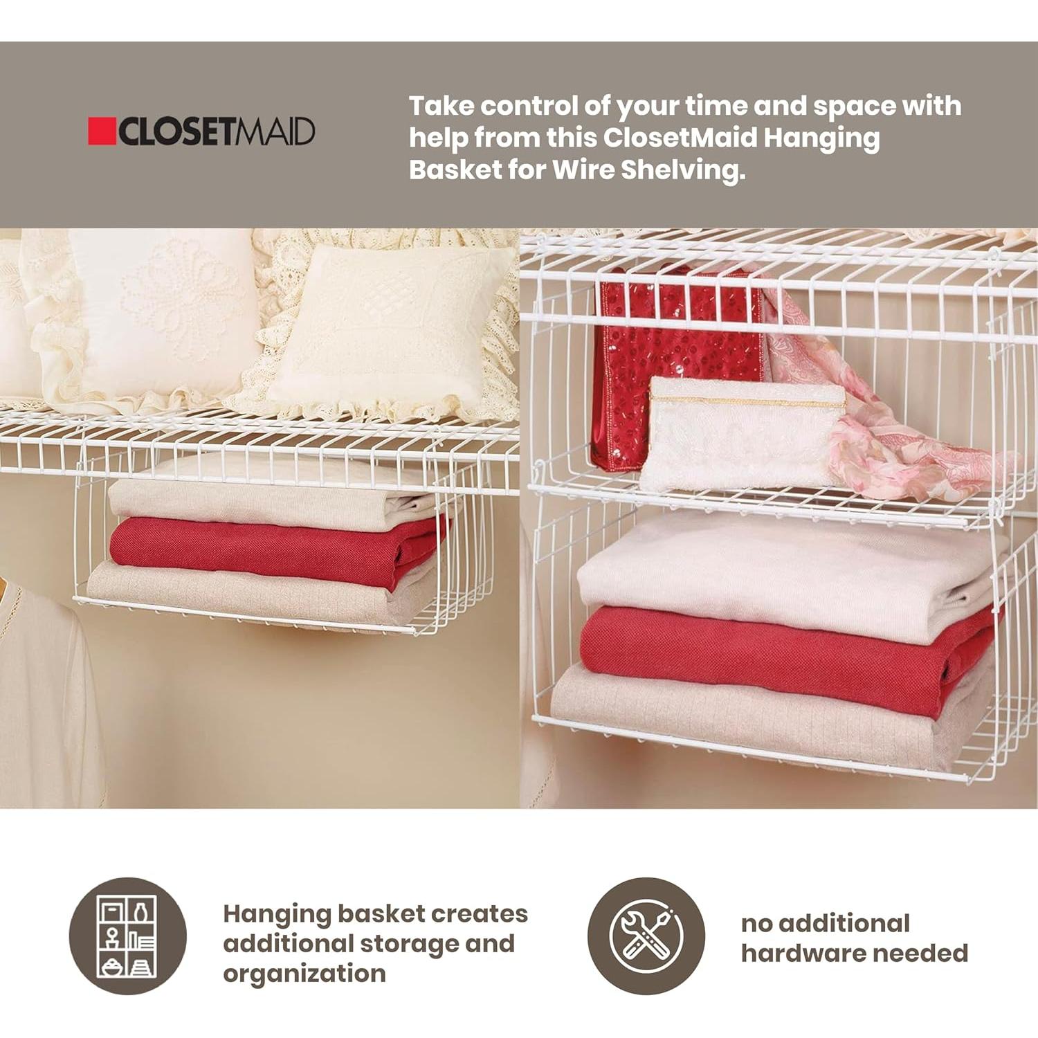 Canastas Colgantes ClosetMaid 2 Piezas 46.7x27.2 cm Blanco