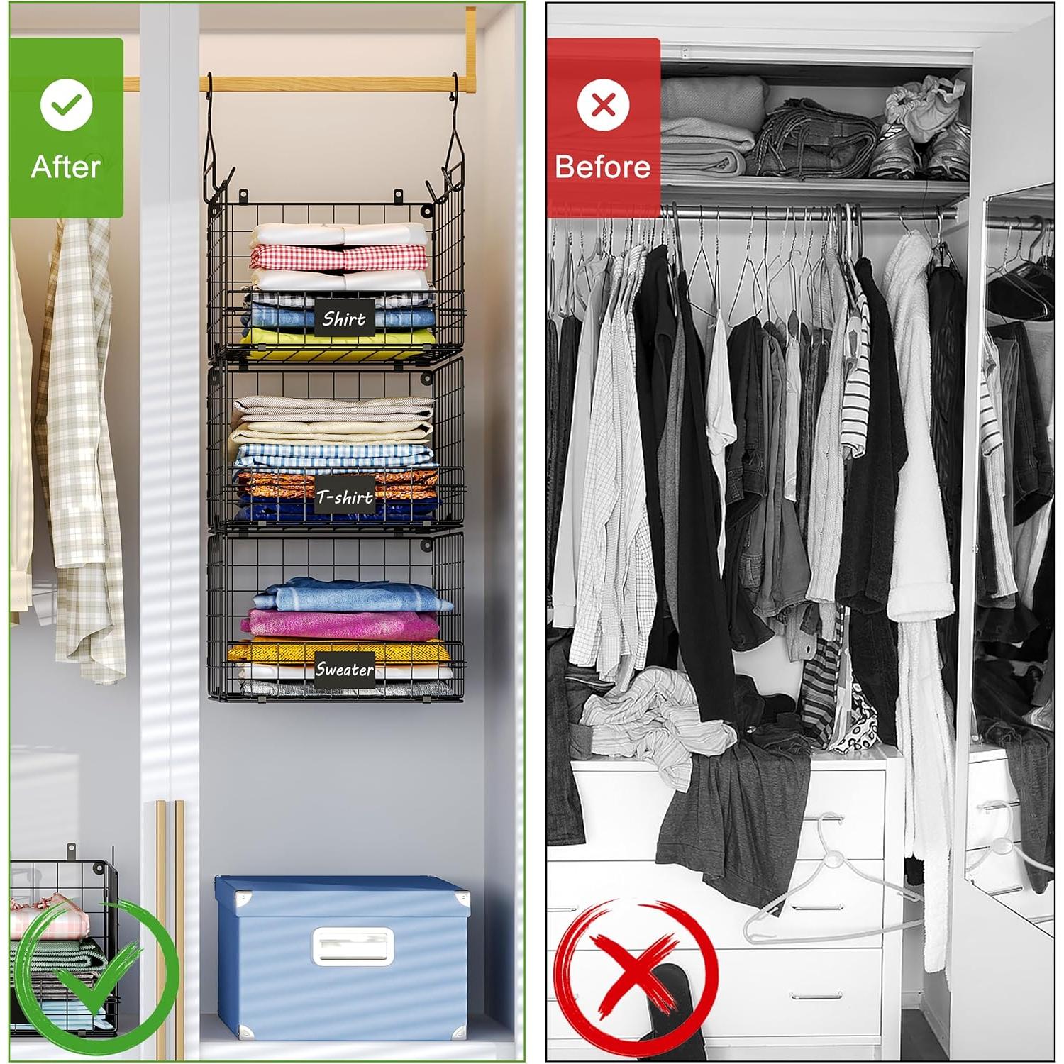 Organizador Colgante de Closet Sonyabecca 3 Niveles Plegable