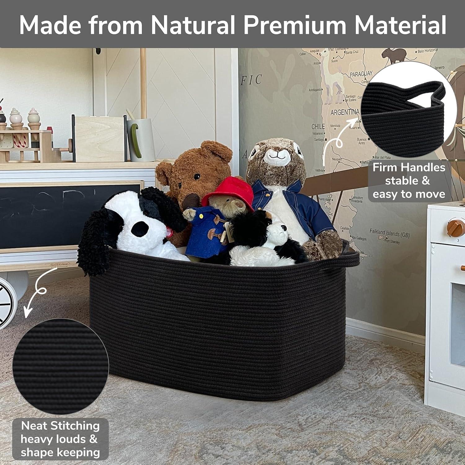 Cesta de Almacenamiento Tejida Goodpick Grande Negra 75L