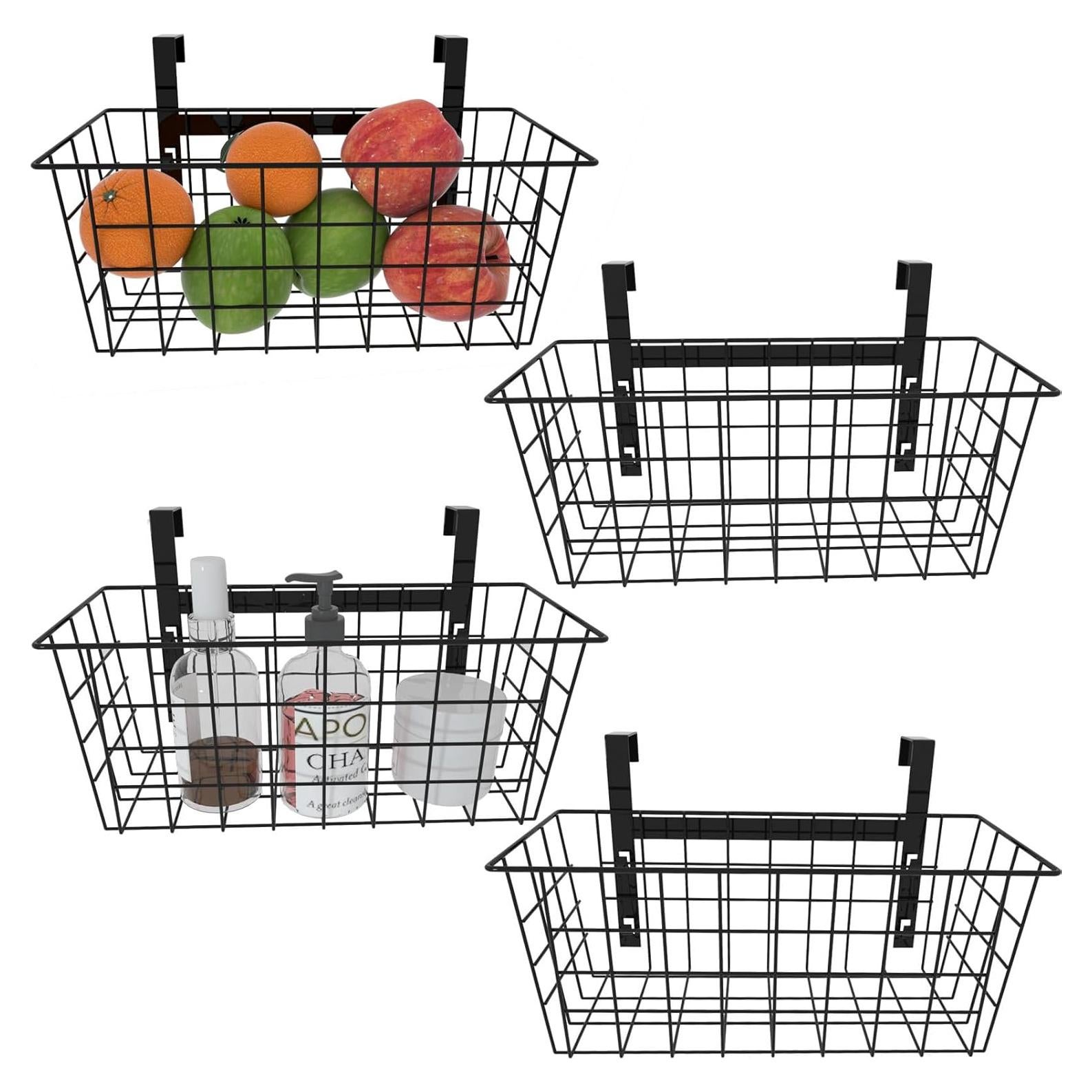 Cesta de Almacenamiento en Rejilla MaraFansie - Paquete de 4, Negra