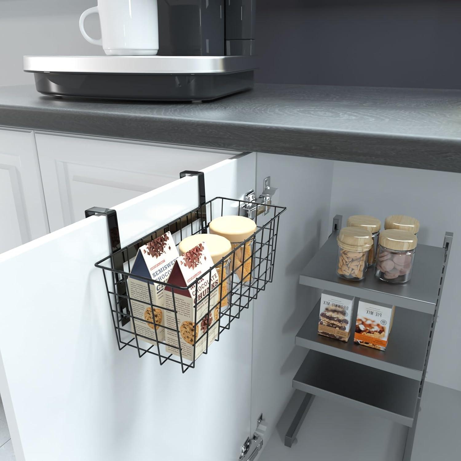 Cesta de Almacenamiento en Rejilla MaraFansie - Paquete de 4, Negra