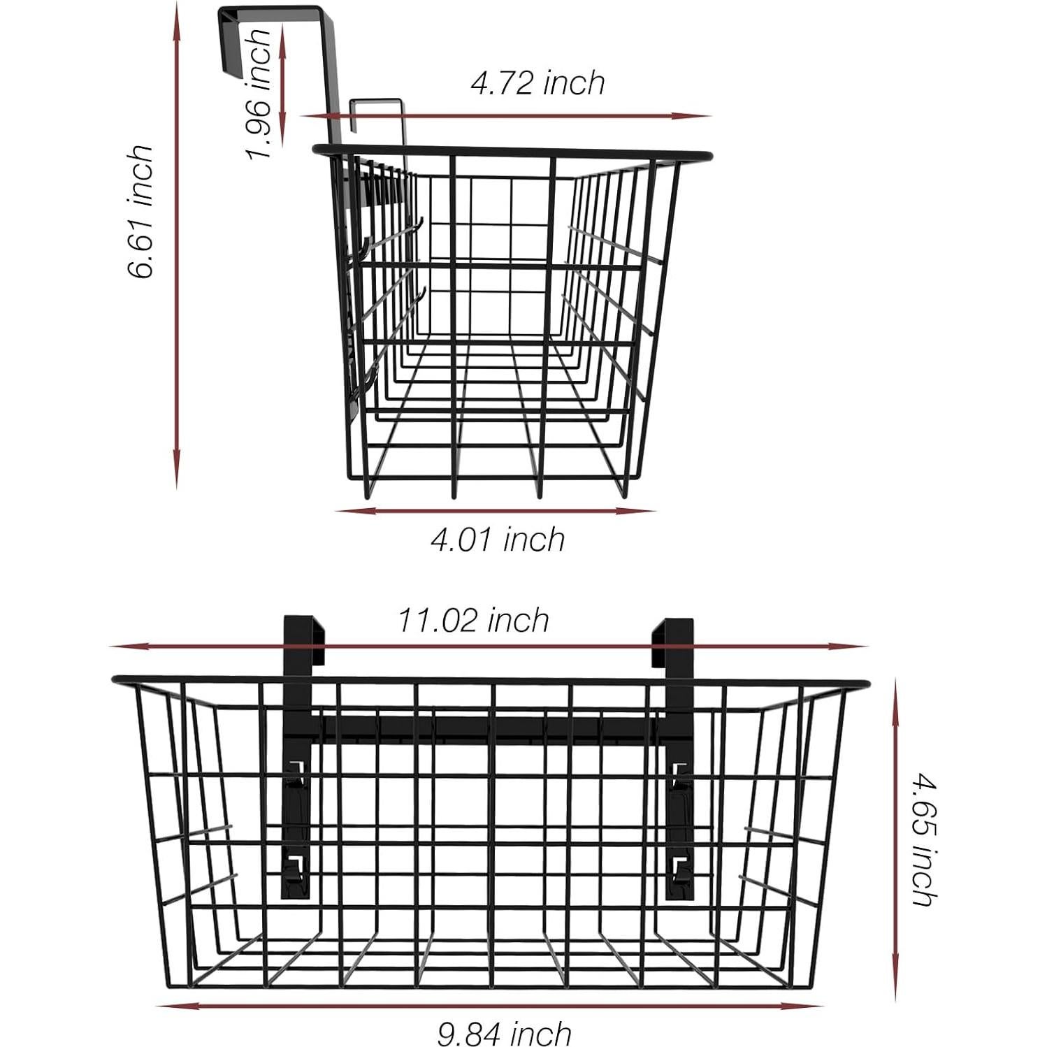 Cesta de Almacenamiento en Rejilla MaraFansie - Paquete de 4, Negra