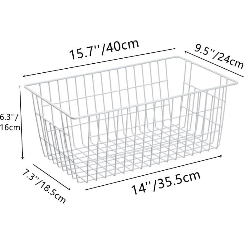 Cestas de Congelador Slideep 2 Unidades Blanco 39.9x24.1x16 cm
