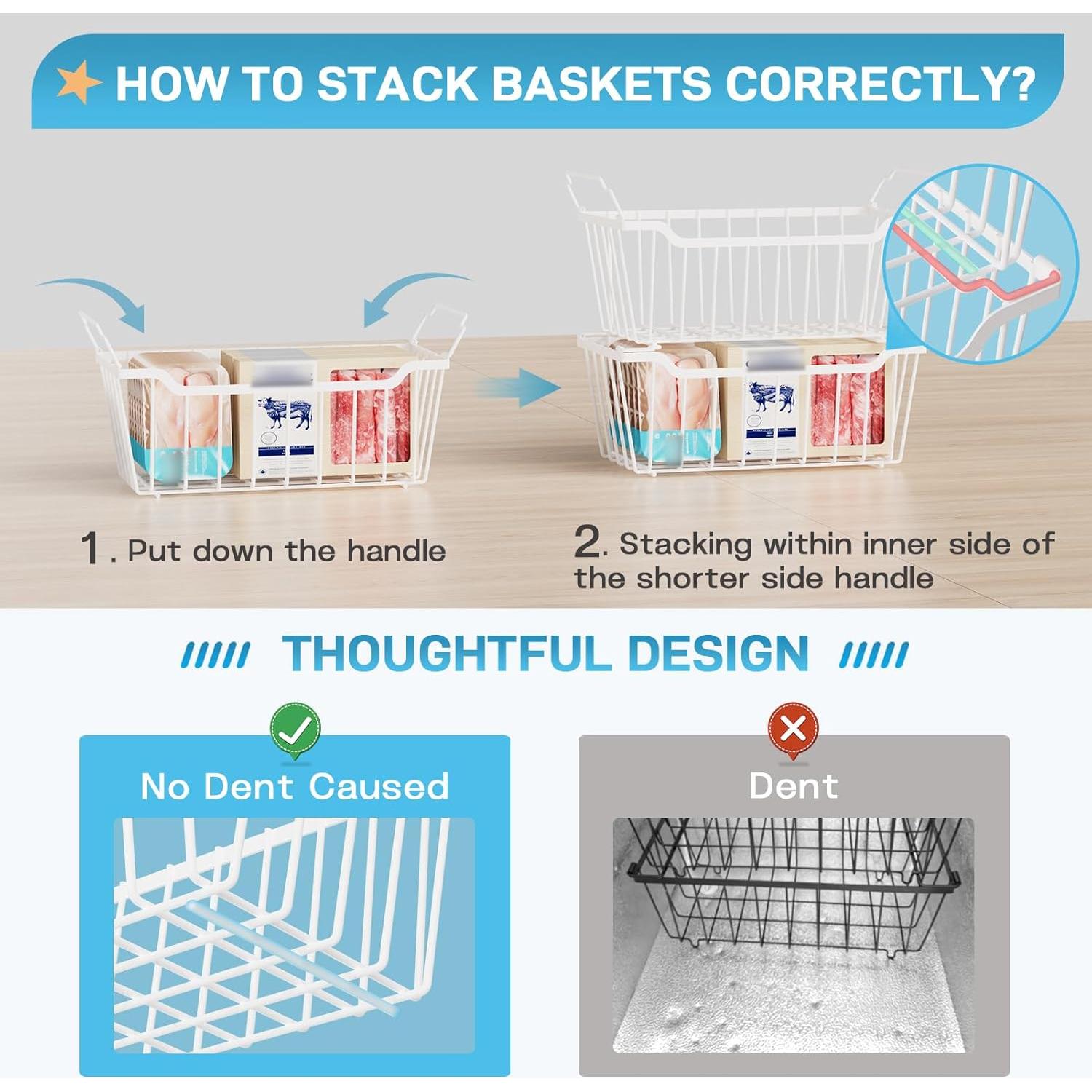 Cajas Organizadoras para Congelador Blanco - Paquete de 4
