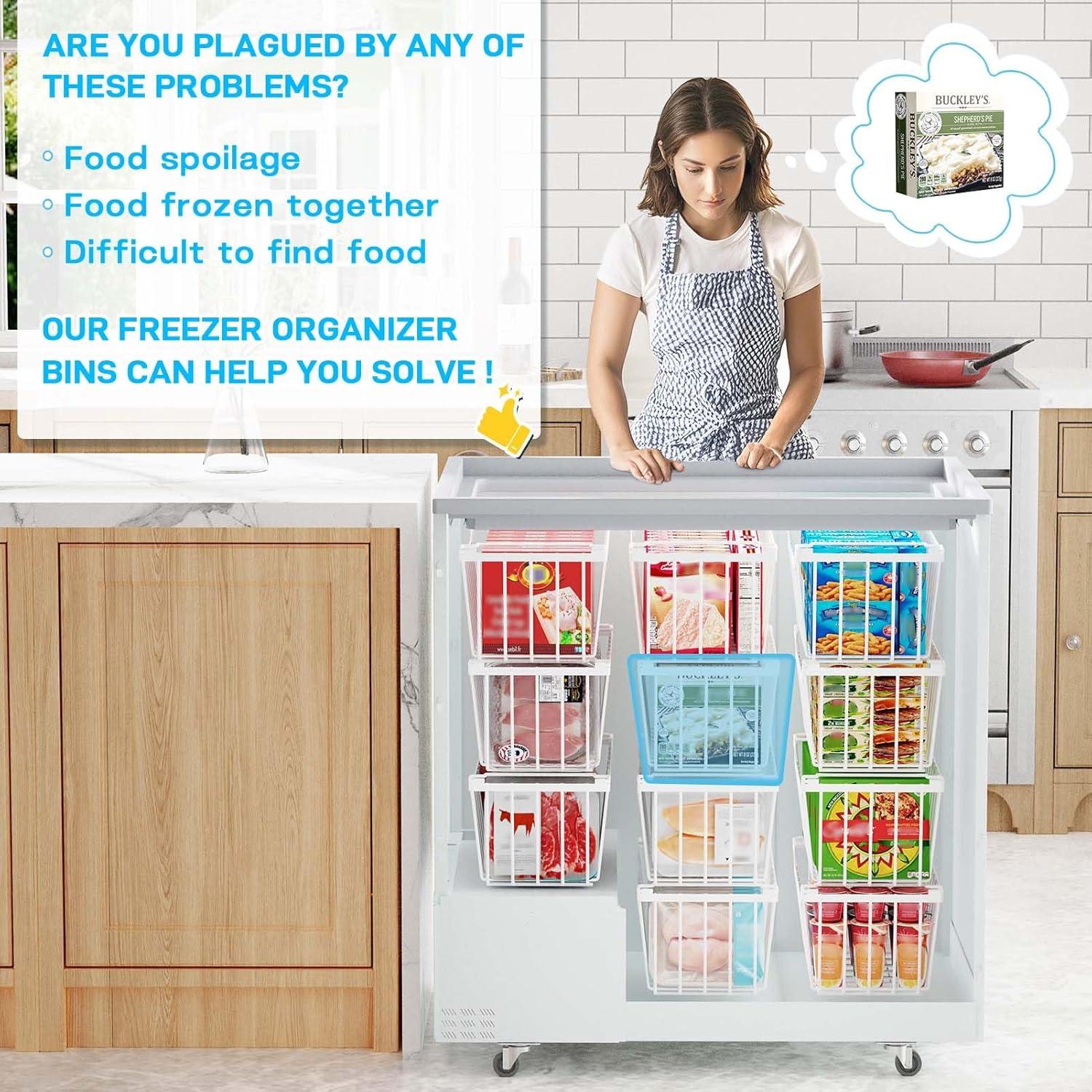 Cajas Organizadoras para Congelador Blanco - Paquete de 4