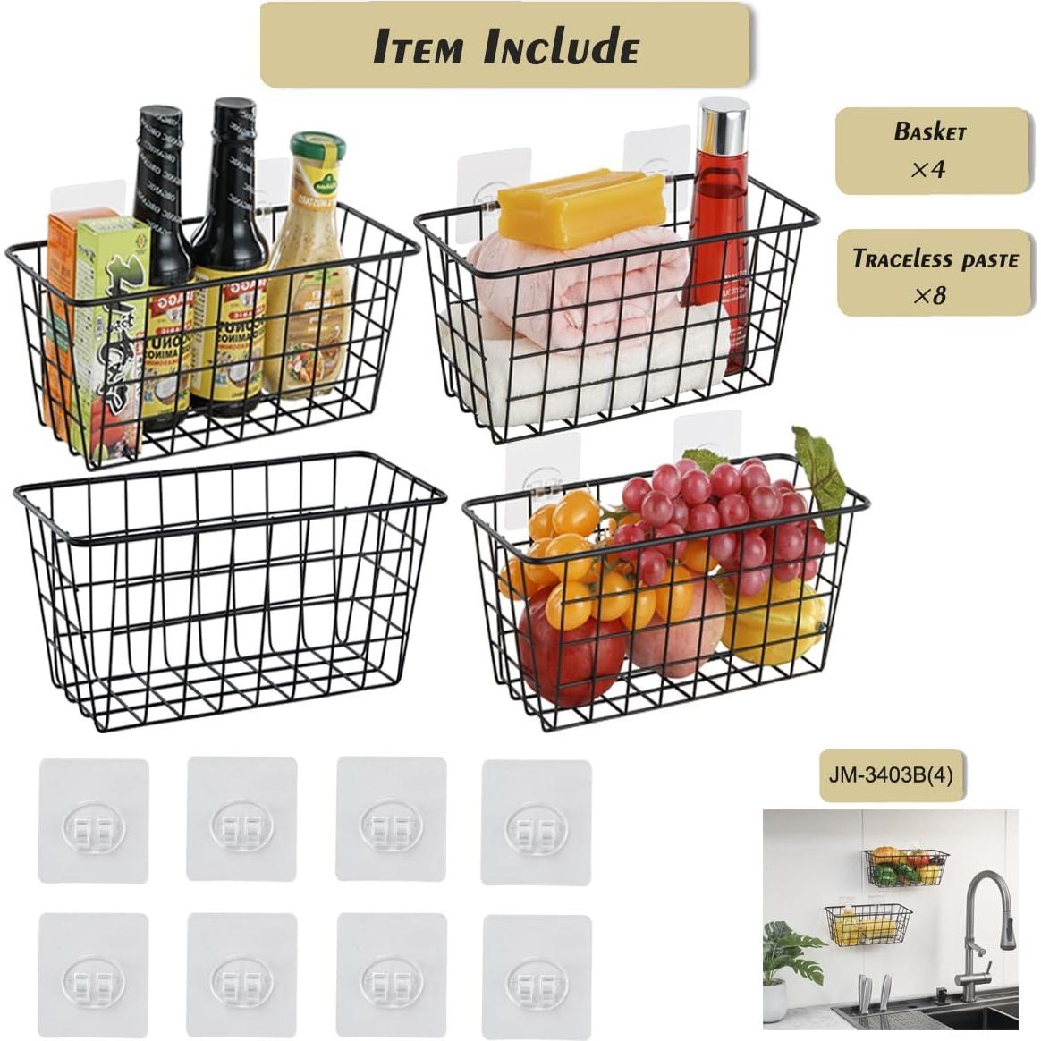 Paquete de 4 cestas de almacenamiento colgantes JUNCHU CHERRY