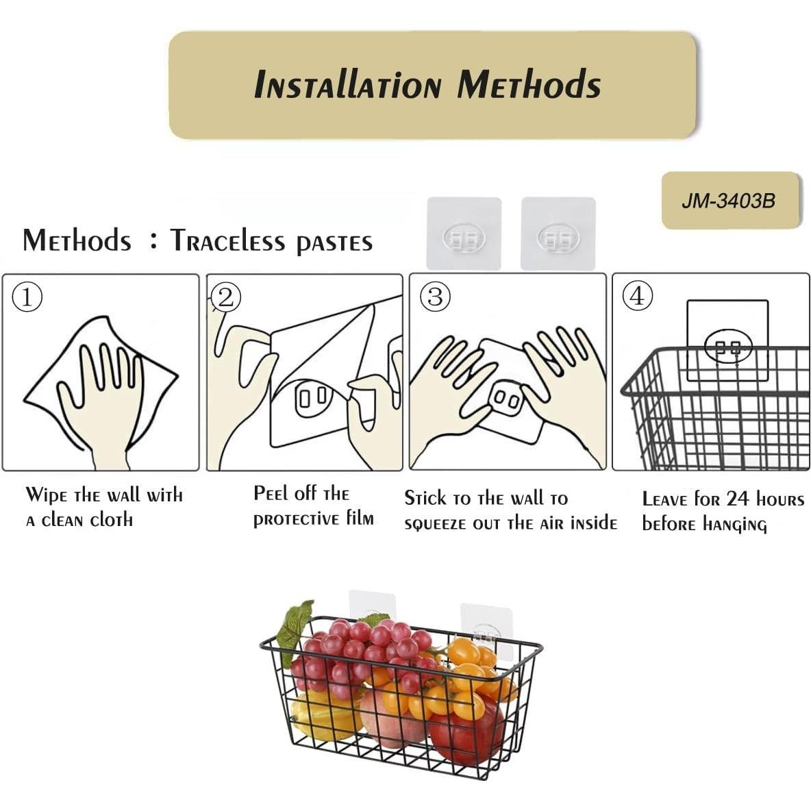 Paquete de 4 cestas de almacenamiento colgantes JUNCHU CHERRY