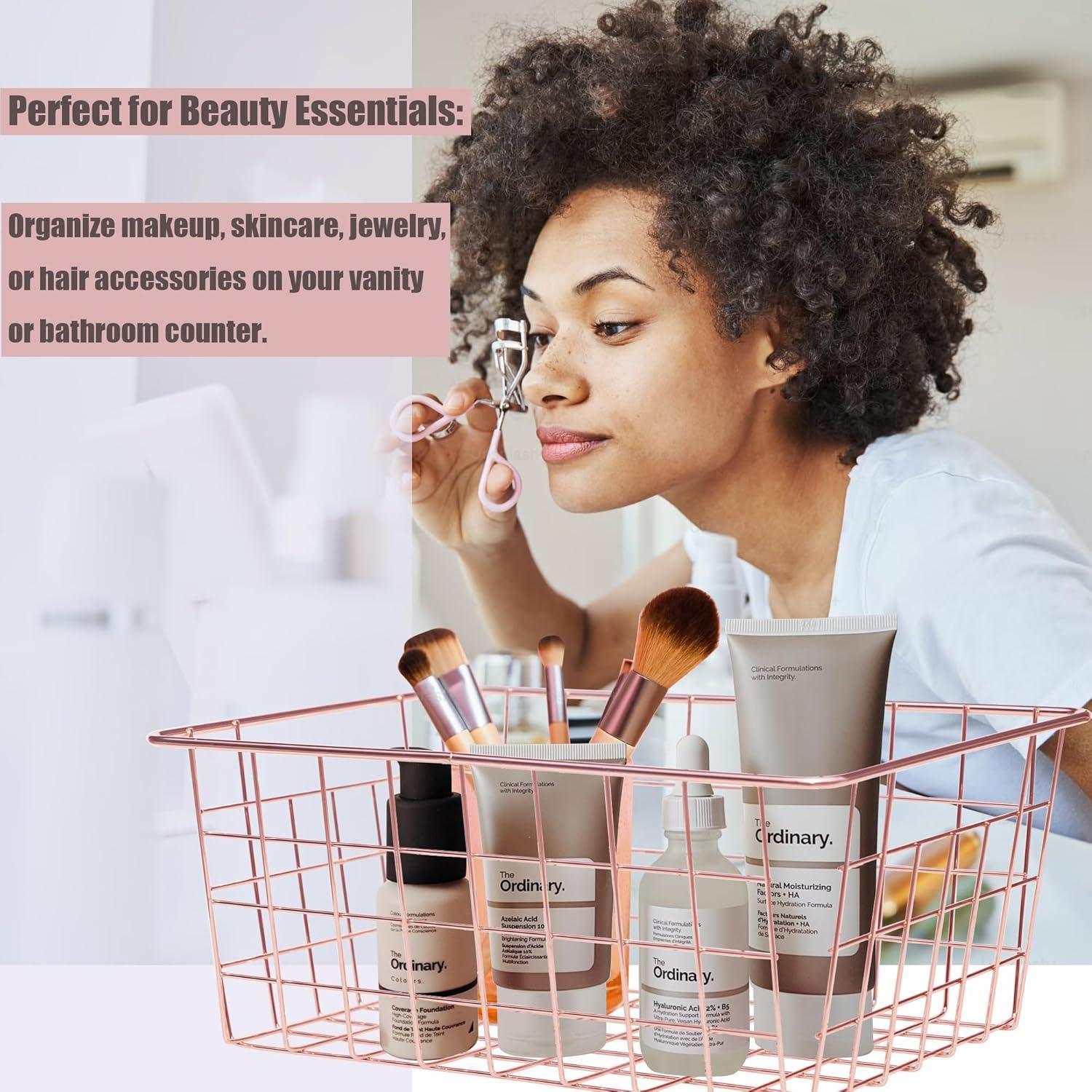 Cesta de Almacenamiento Metálica LUANT Oro Rosa 3PCS