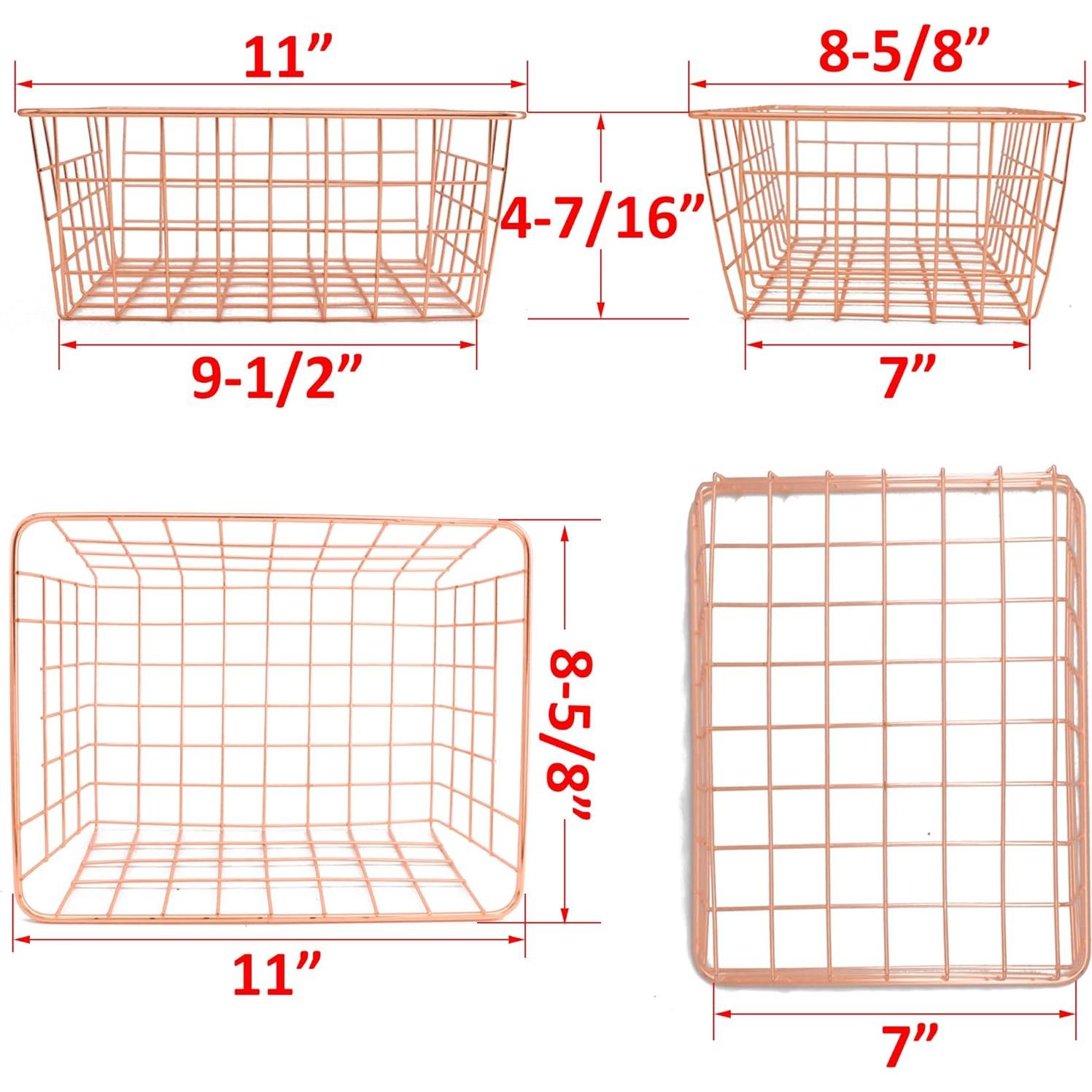 Cesta de Almacenamiento Metálica LUANT Oro Rosa 3PCS