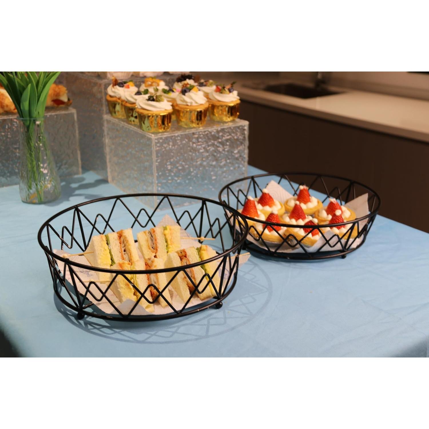 Cesta de Frutas 2 Niveles Vanzbon, Acero al Carbono, Redonda