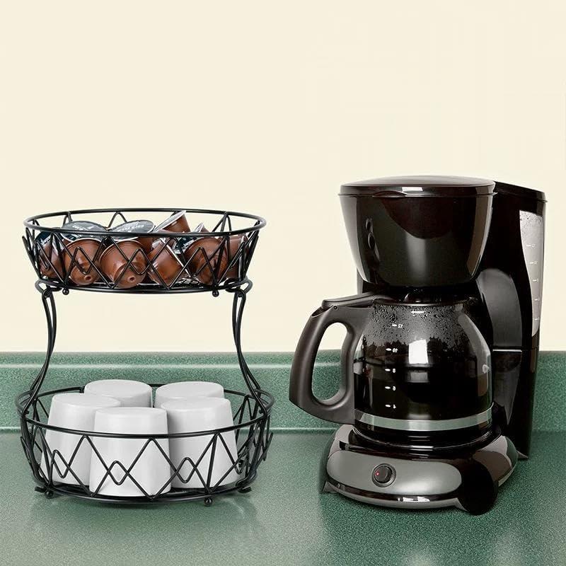 Cesta de Frutas 2 Niveles Vanzbon, Acero al Carbono, Redonda