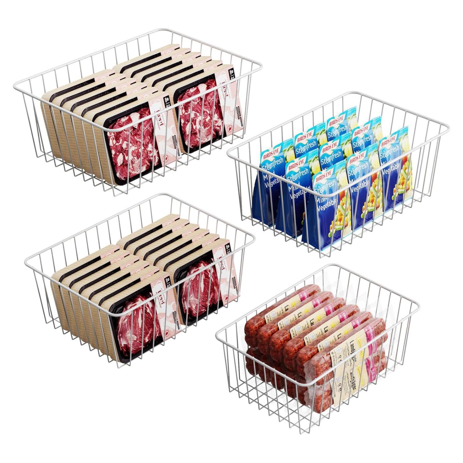 Organizadores de Congelador iSPECLE - 4 Cestas Verticales Blancas