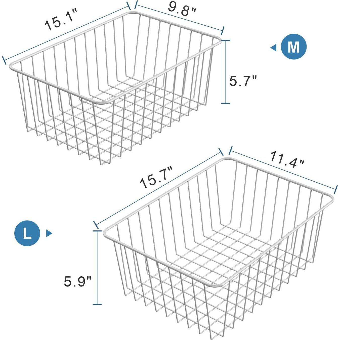 Organizadores de Congelador iSPECLE - 4 Cestas Verticales Blancas