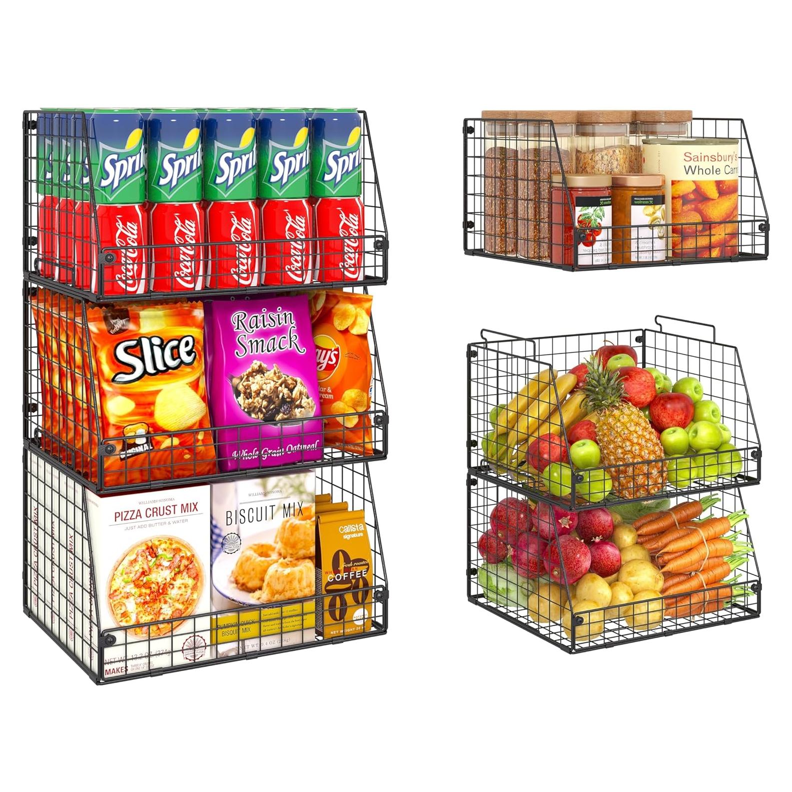 Paquete de 3 Cestas de Alambre Apilables Jakyitvi 39.1x30 cm