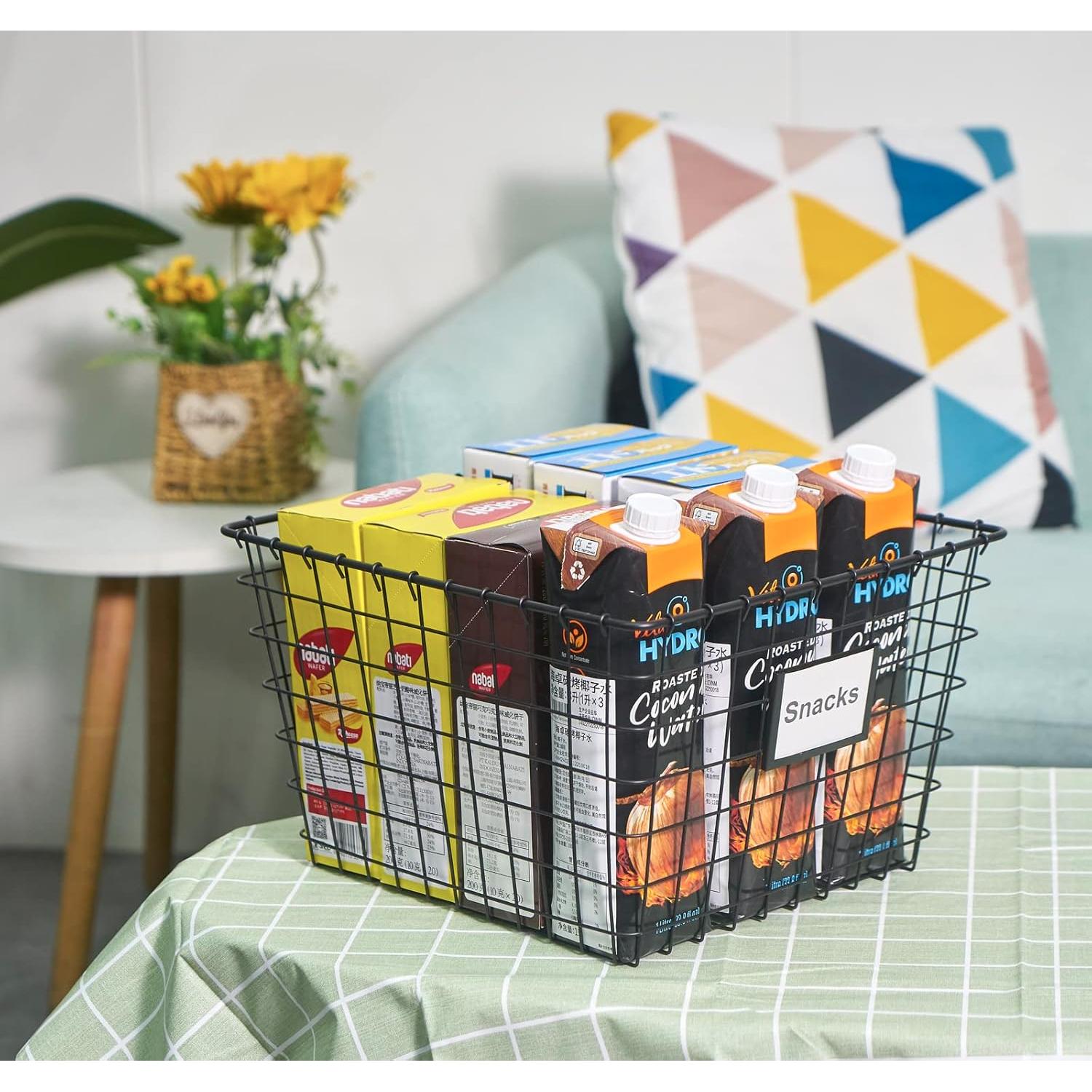 4 Canastas de Almacenamiento de Alambre JUNCHU CHERRY 30x34.5cm