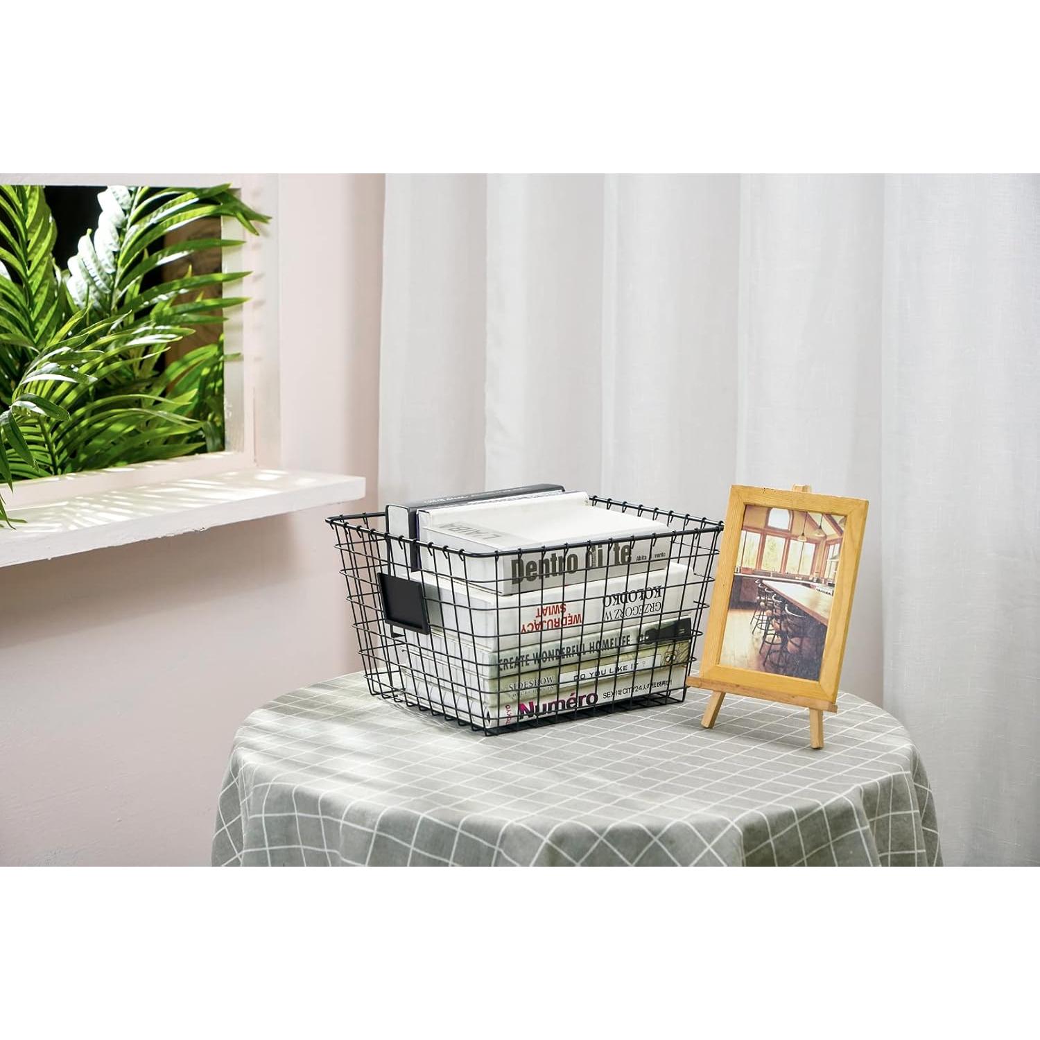 4 Canastas de Almacenamiento de Alambre JUNCHU CHERRY 30x34.5cm