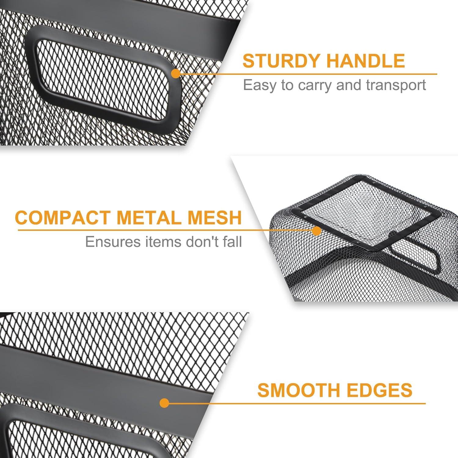 Paquete de 4 Cestas de Malla Metálica MorningRo 24.4x24.4x17.5cm