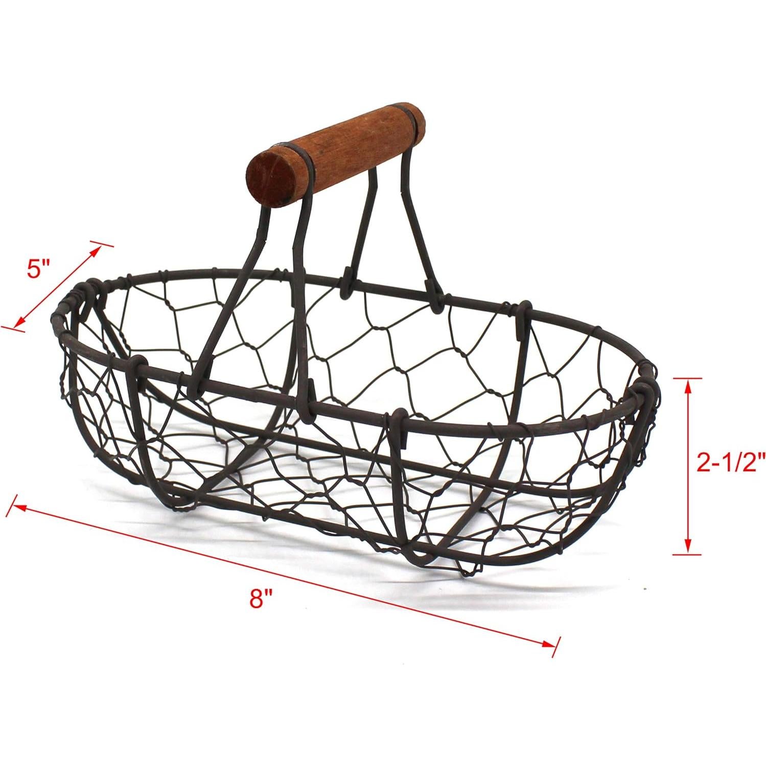 Cestas de Alambre CVHOMEDECO Ovaladas Vintage - Juego de 2