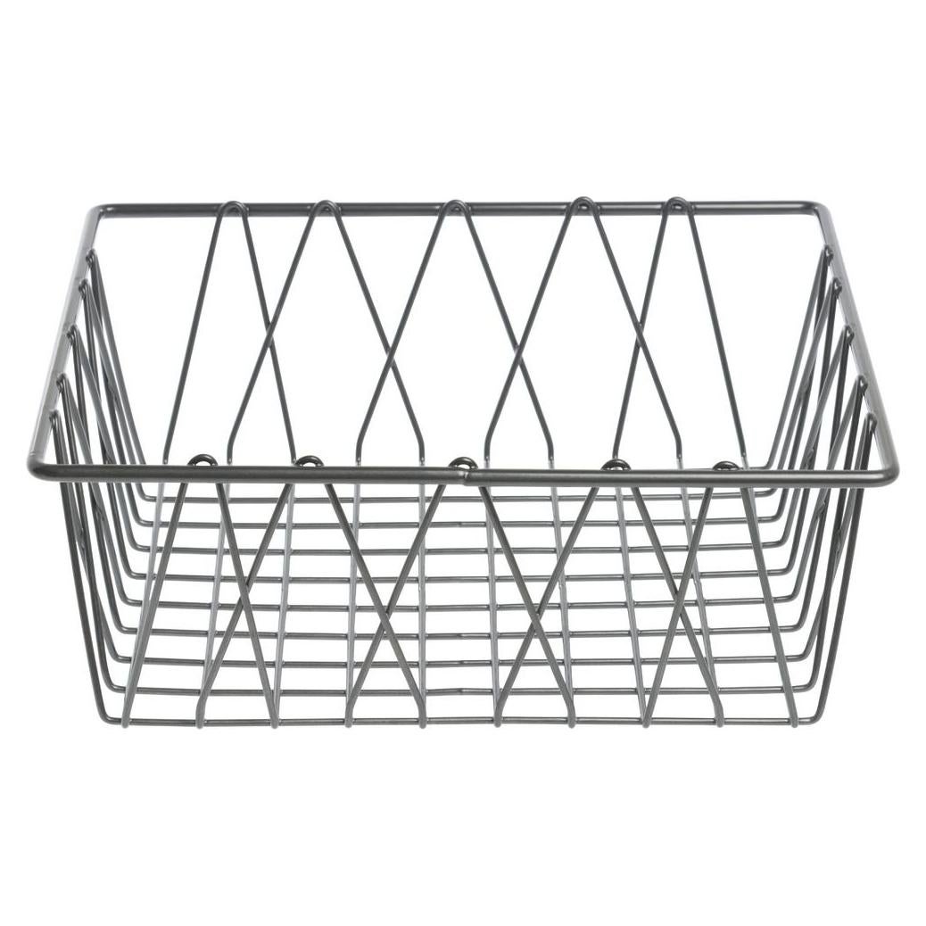 Cesta de Alambre Cuadrada HUBERT 30.48cm - Acabado Níquel